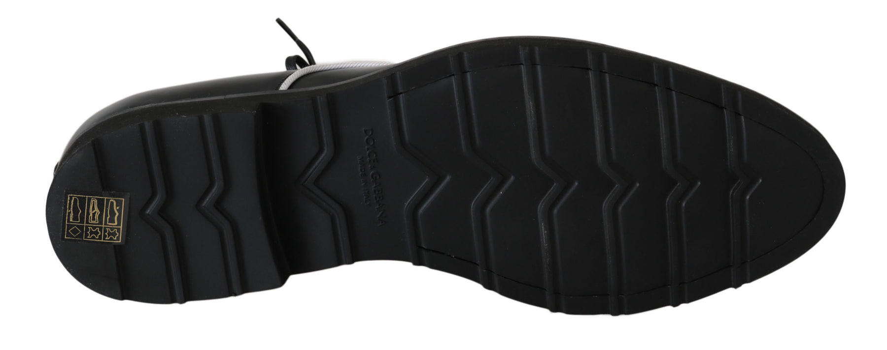 Dolce & Gabbana Black Leather White Line Dress Derby Shoes | Regal Royce