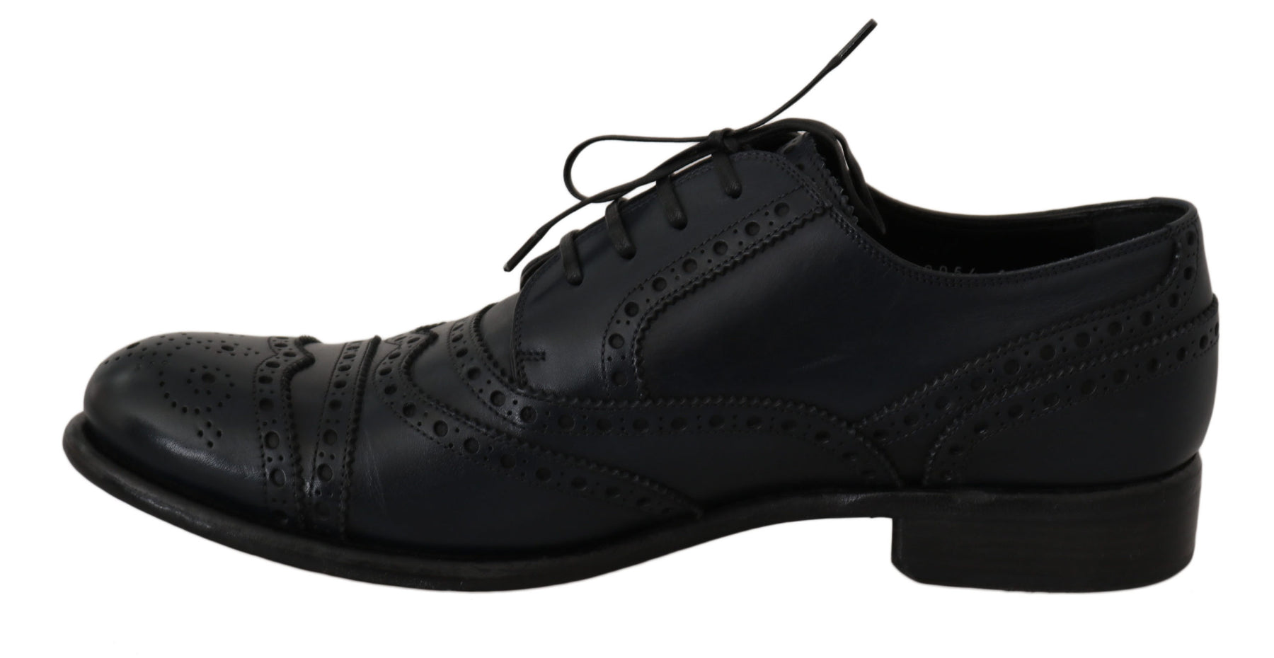 Dolce & Gabbana Dark Blue Leather Wingtip Oxford Dress Shoes | Regal Royce