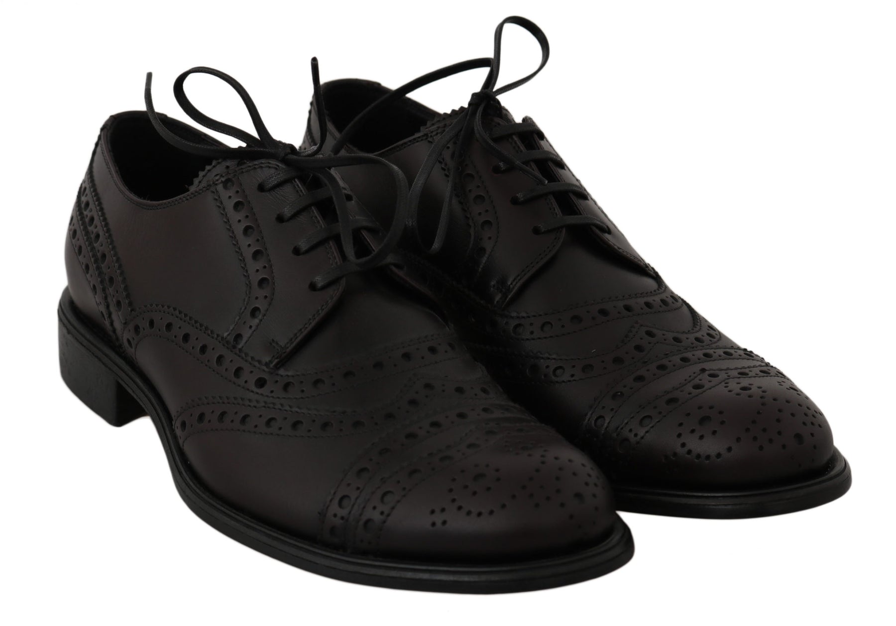 Dolce & Gabbana Black Leather Wingtip Oxford Dress  Shoes | Regal Royce