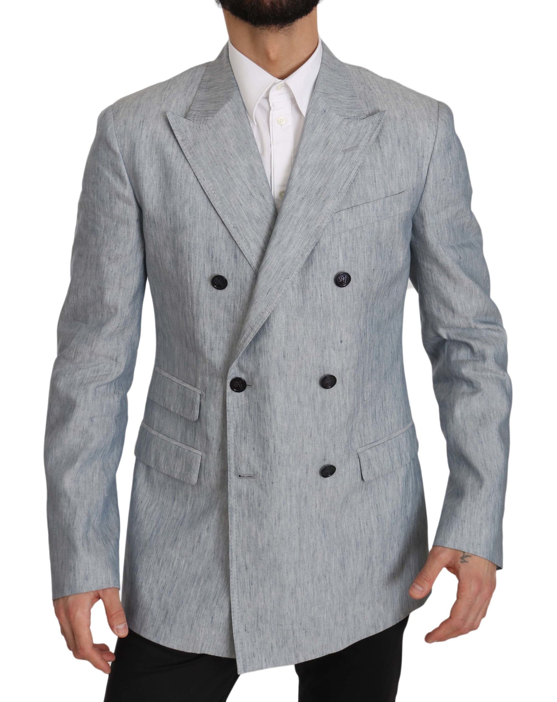 Dolce & Gabbana Blue Flax NAPOLI Jacket Coat Blazer | Regal Royce