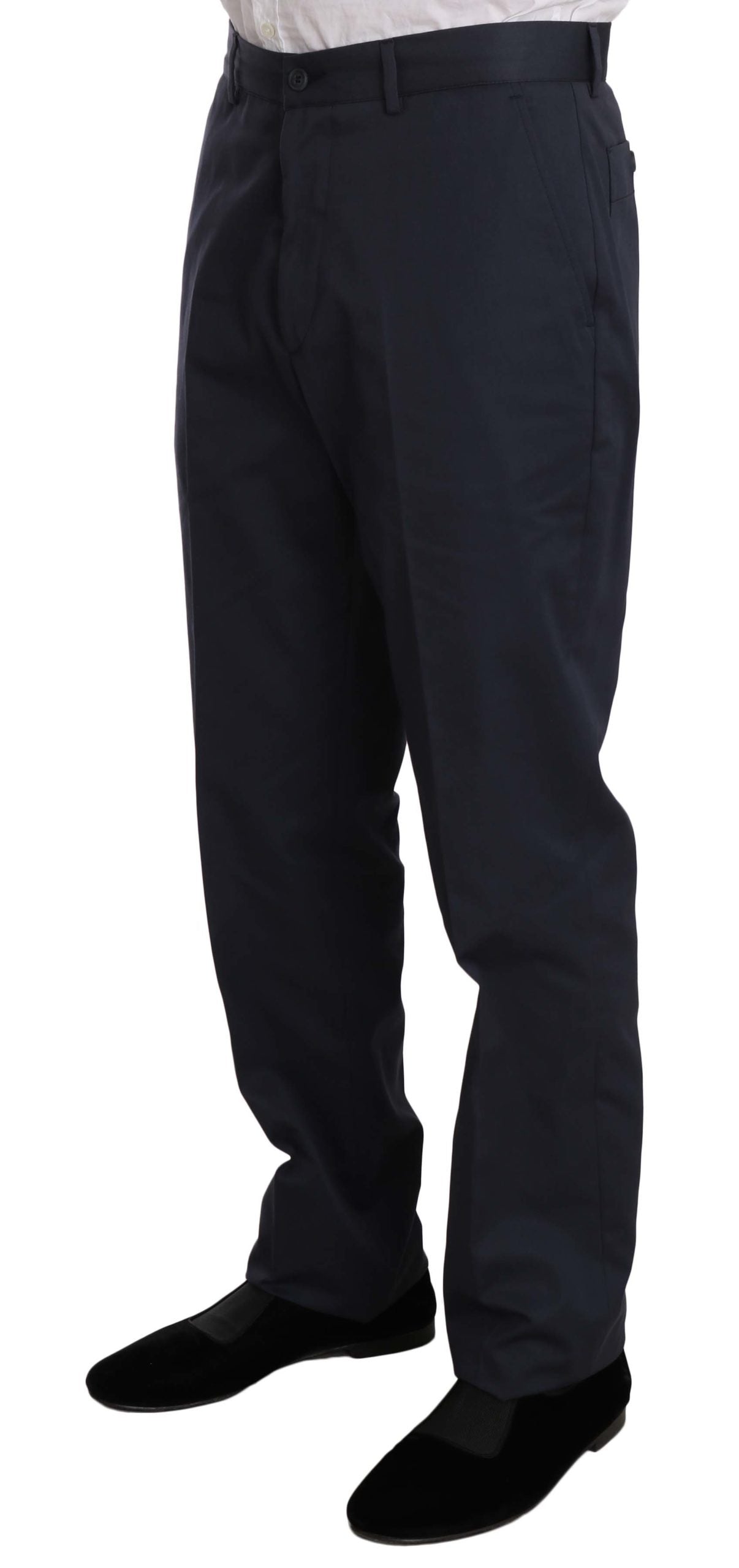 Romeo Gigli Two Piece 3 Button Cotton Blue Solid Suit | Regal Royce