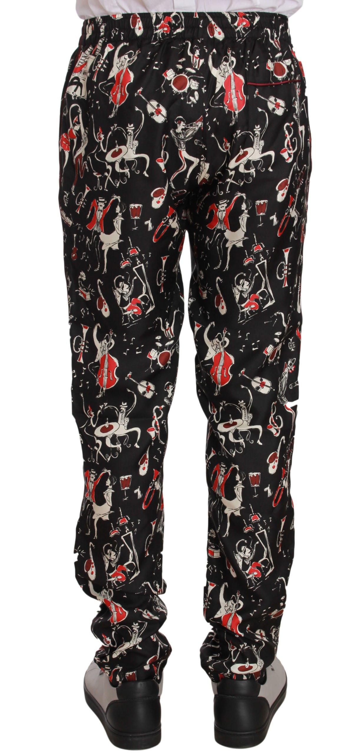 Dolce & Gabbana Red Musical Instrument Print Sleepwear Pants | Regal Royce