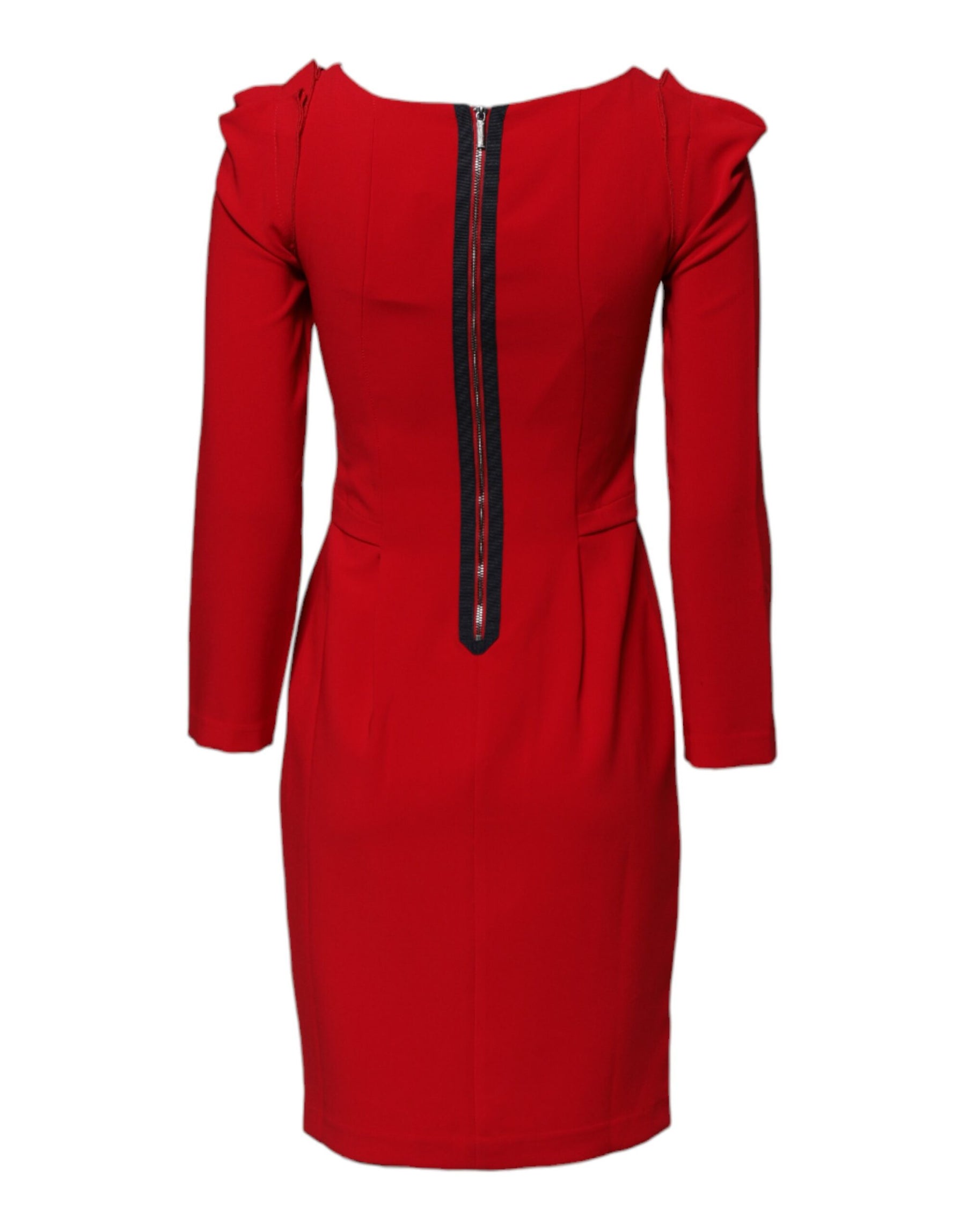 Armani Exchange Red Above Knee Long Sleeves Sheath Dress | Regal Royce
