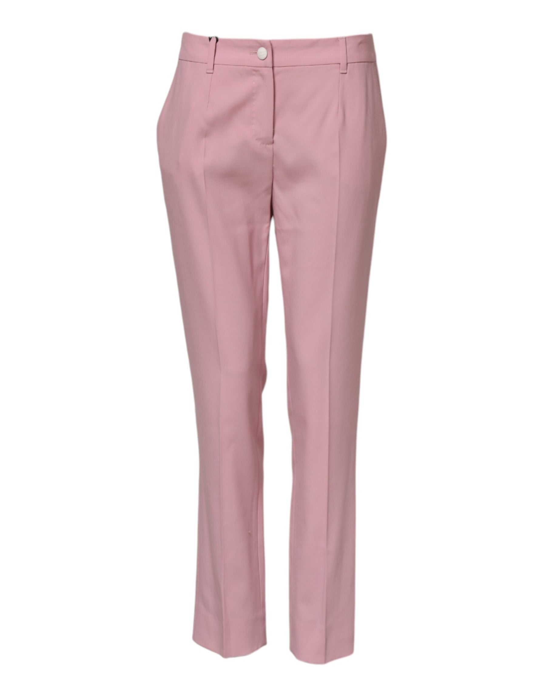 Dolce & Gabbana Pink Wool Mid Waist Tapered Pants | Regal Royce