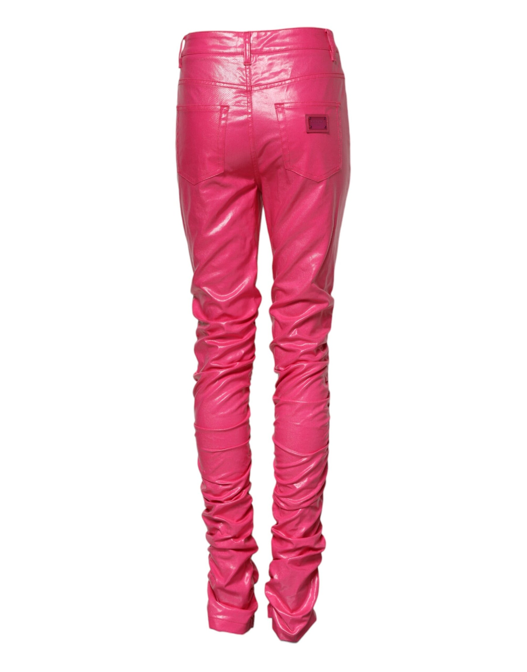 Dolce & Gabbana Pink Cotton High Waisted Skinny Denim Jeans | Regal Royce