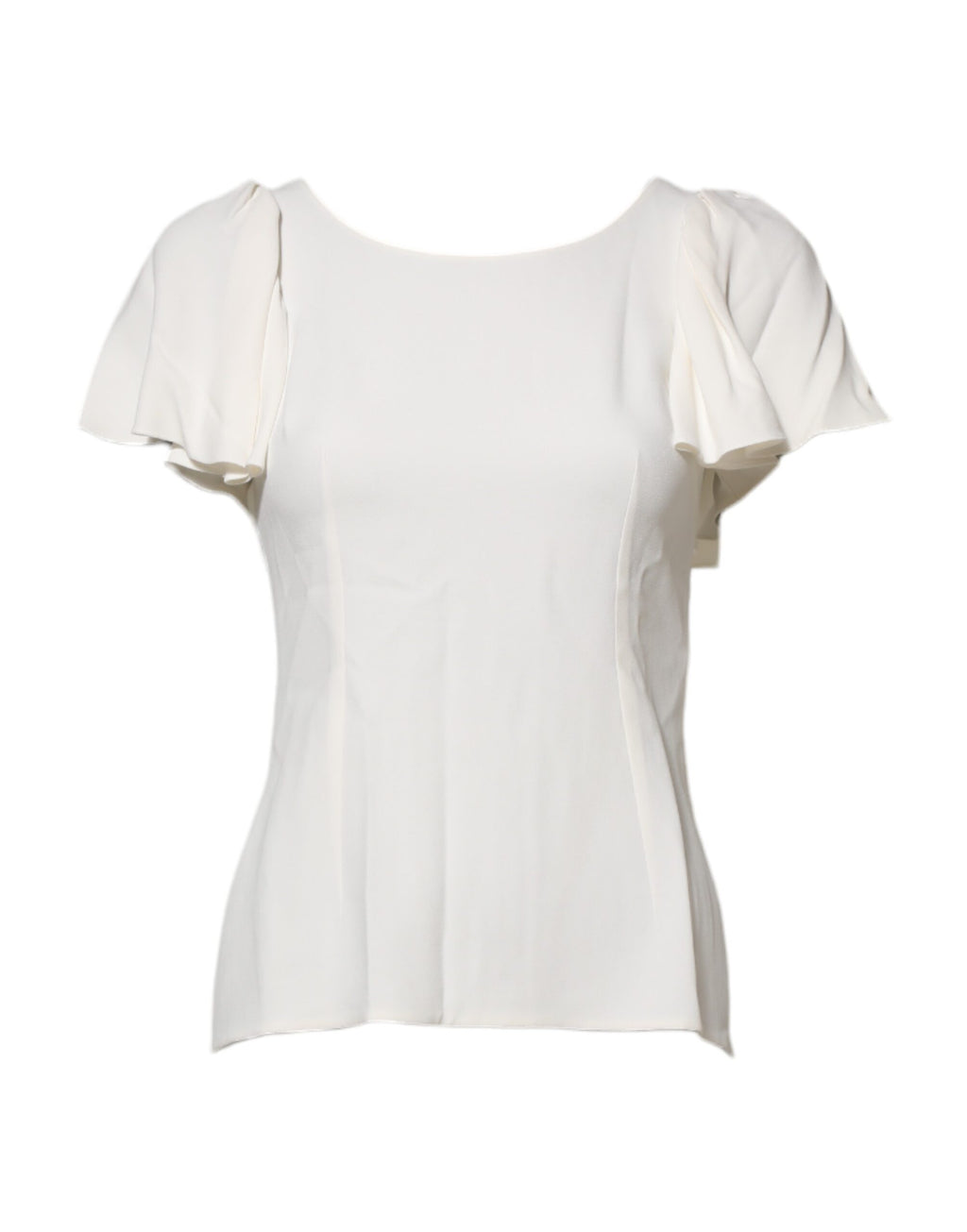 Dolce & Gabbana White Round Neck Short Sleeves Blouse Top