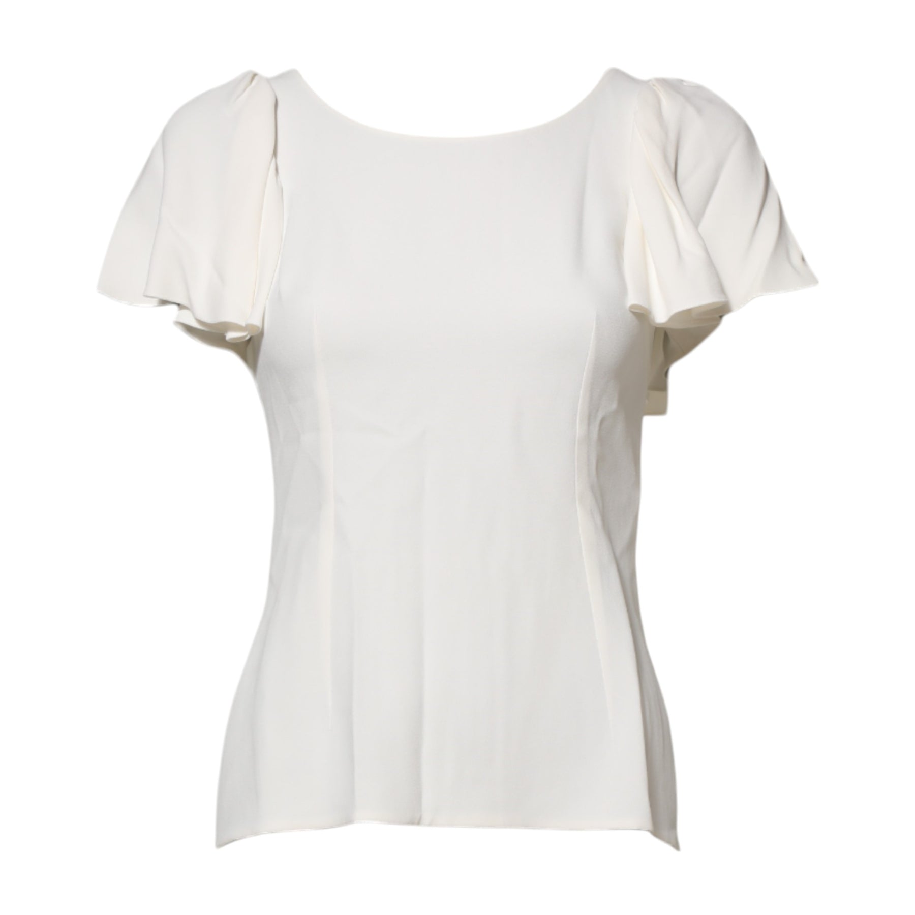 Dolce & Gabbana White Round Neck Short Sleeves Blouse Top | Regal Royce