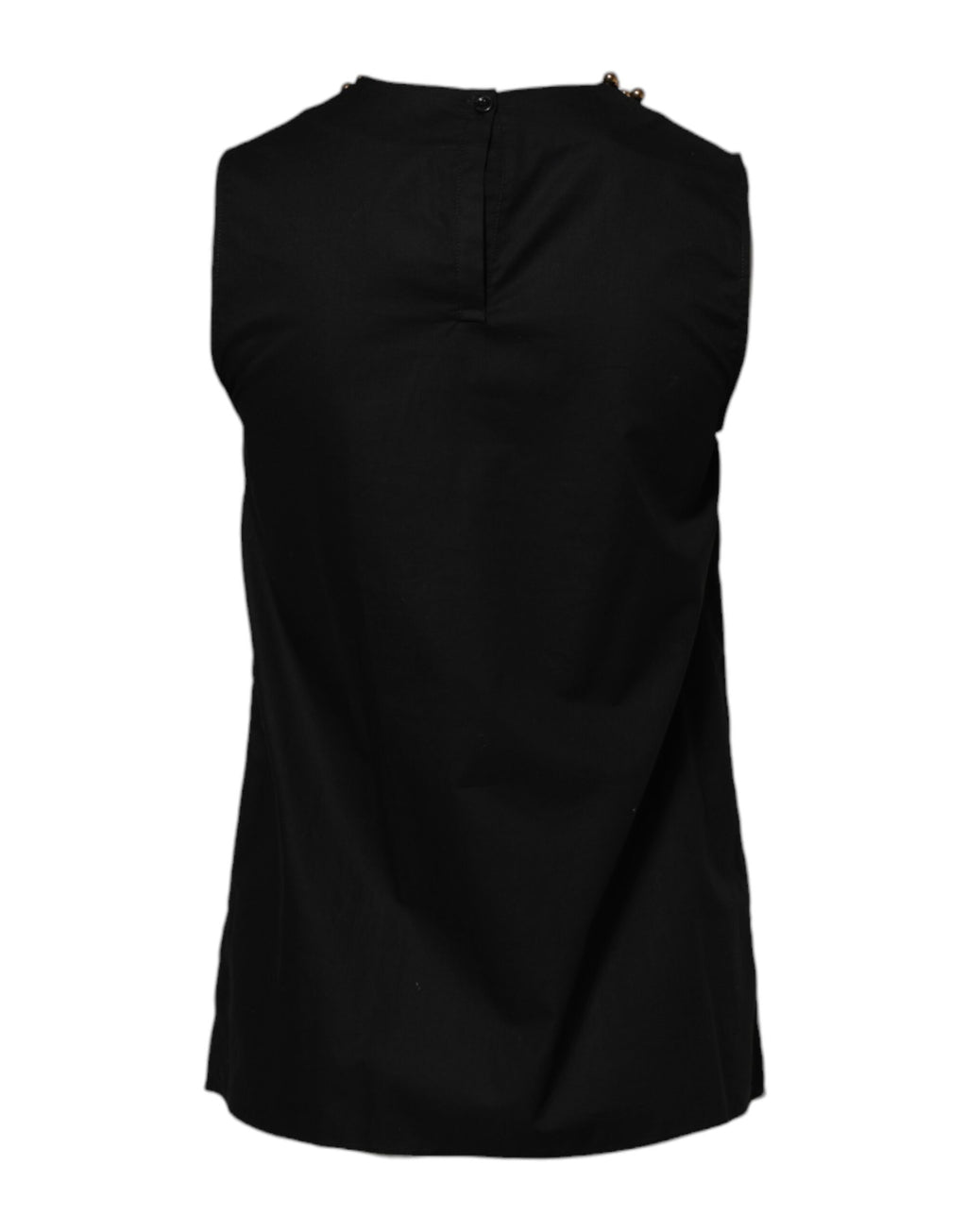 Boutique Moschino Black Cotton Sleeveless Women Tank T-shirt