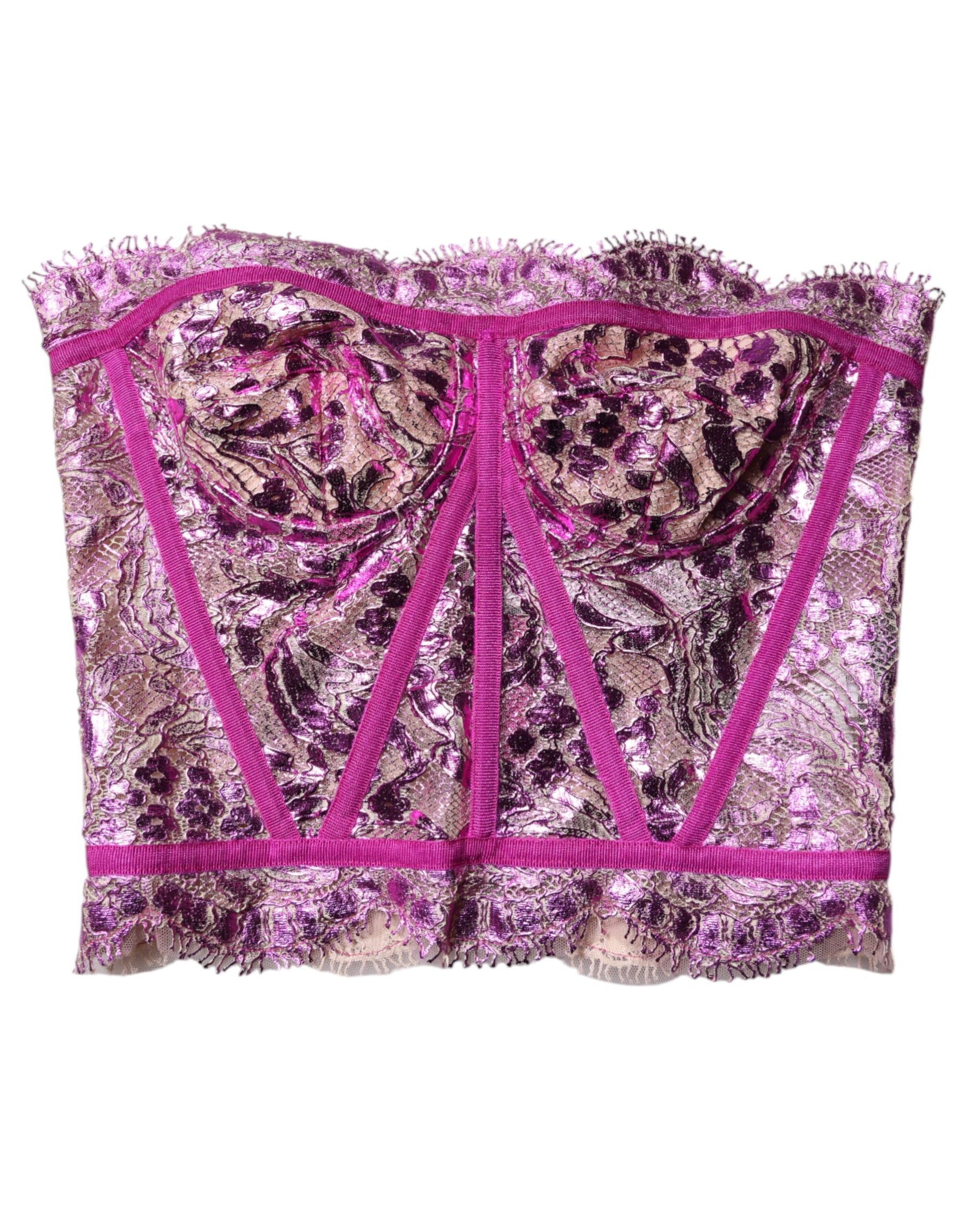 Dolce & Gabbana Pink Bustier Sleeveless Corset Blouse Top | Regal Royce