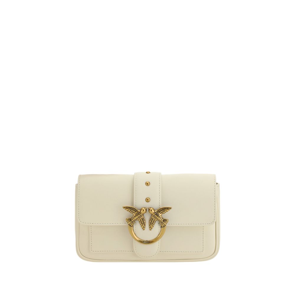 PINKO White Calf Leather Bos Taurus Shoulder Bag | Regal Royce