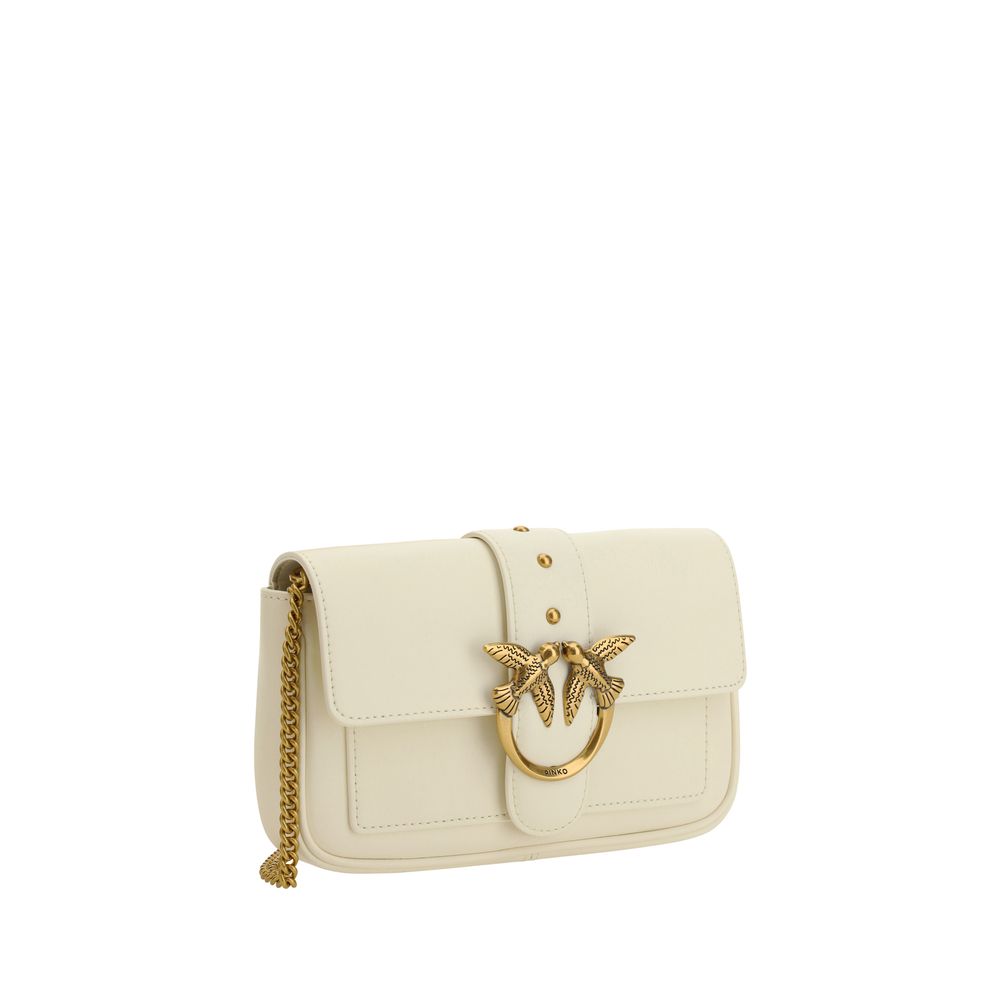 PINKO White Calf Leather Bos Taurus Shoulder Bag | Regal Royce