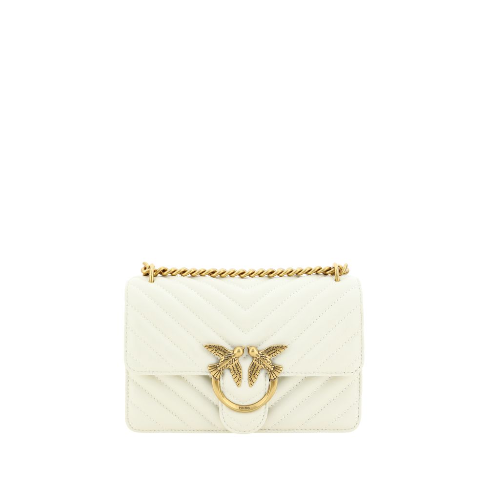 PINKO White Calf Leather Bos Taurus Shoulder Bag | Regal Royce