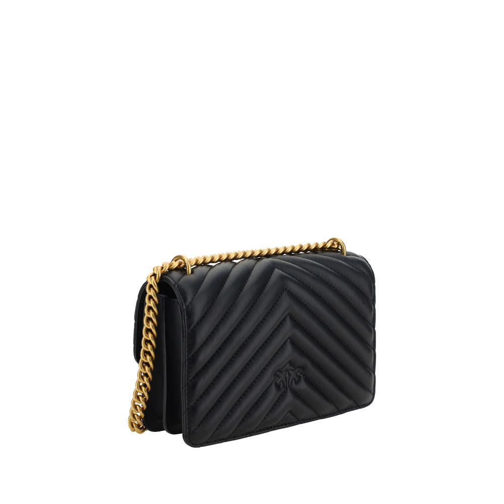 PINKO Black Calf Leather Bos Taurus Shoulder Bag | Regal Royce