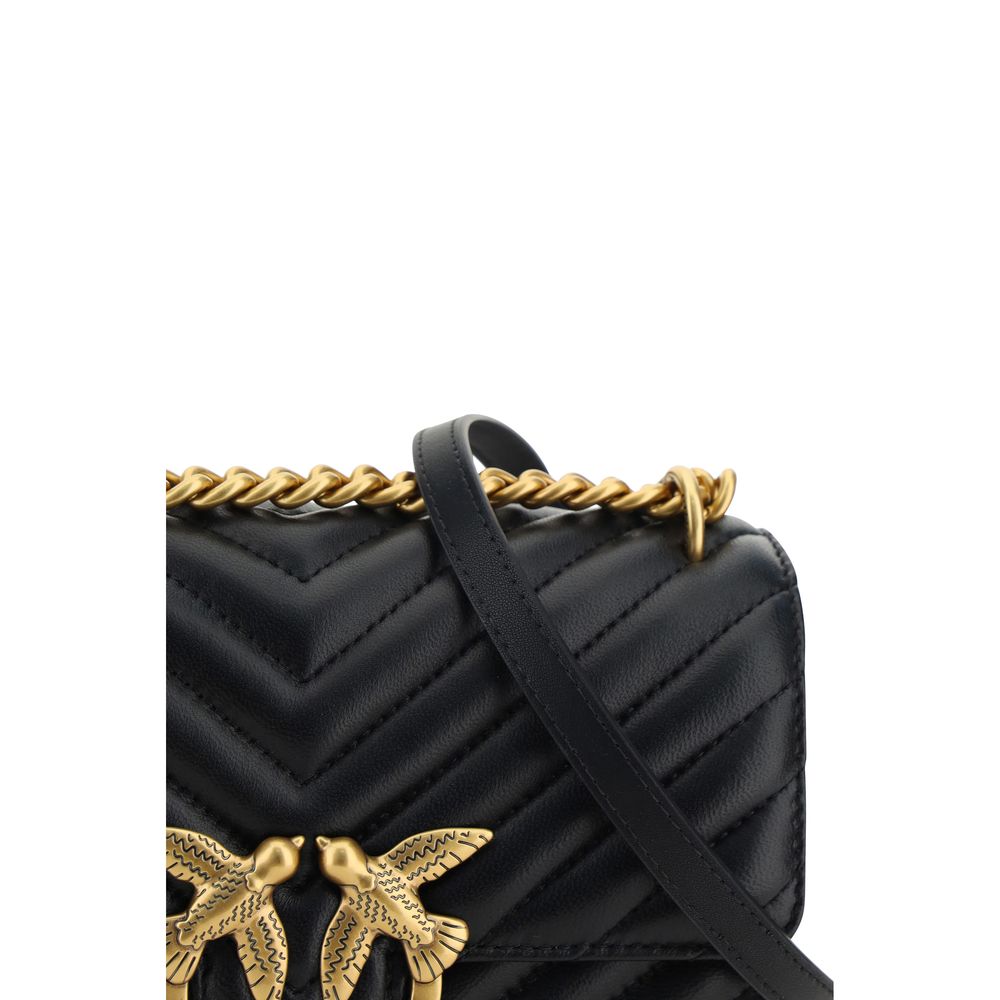 PINKO Black Calf Leather Bos Taurus Shoulder Bag | Regal Royce