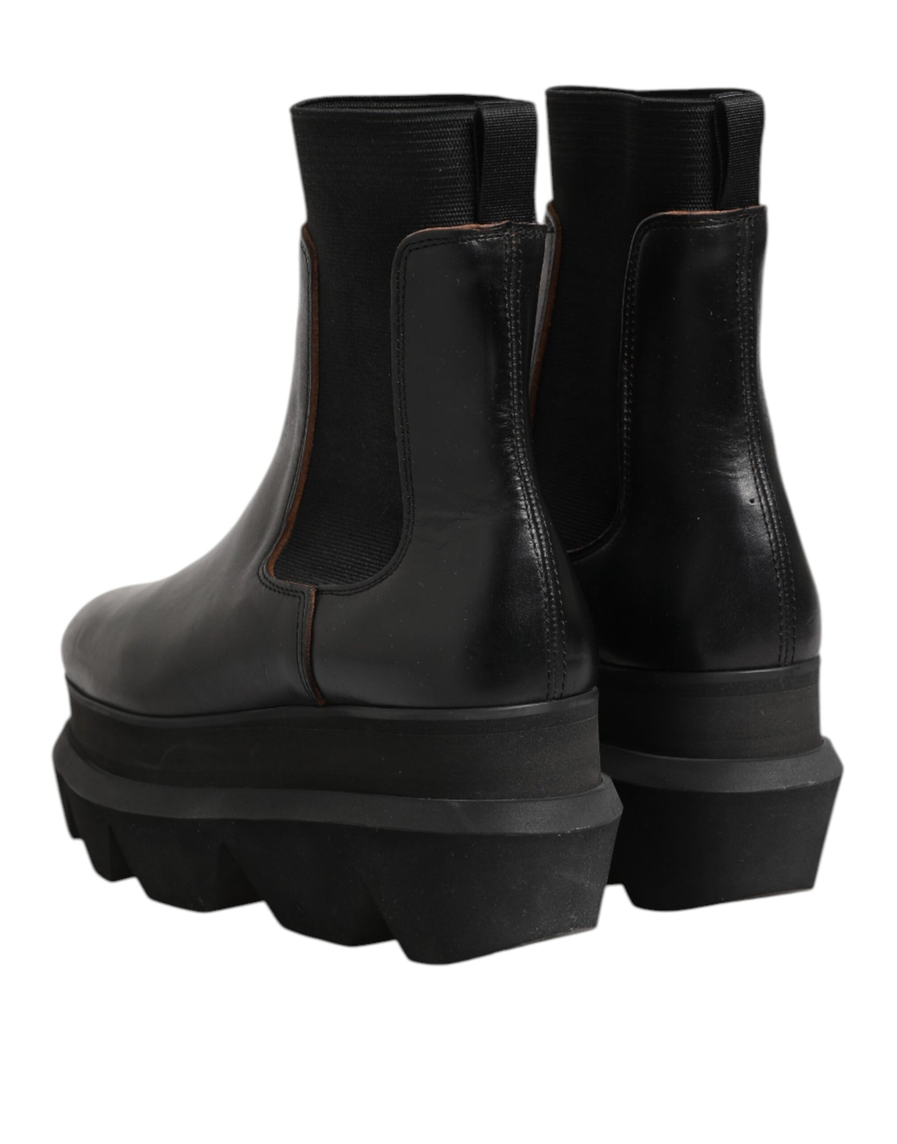 Sacai Black Chelsea Leather Pull On Women Ankle Boots Shoes | Regal Royce
