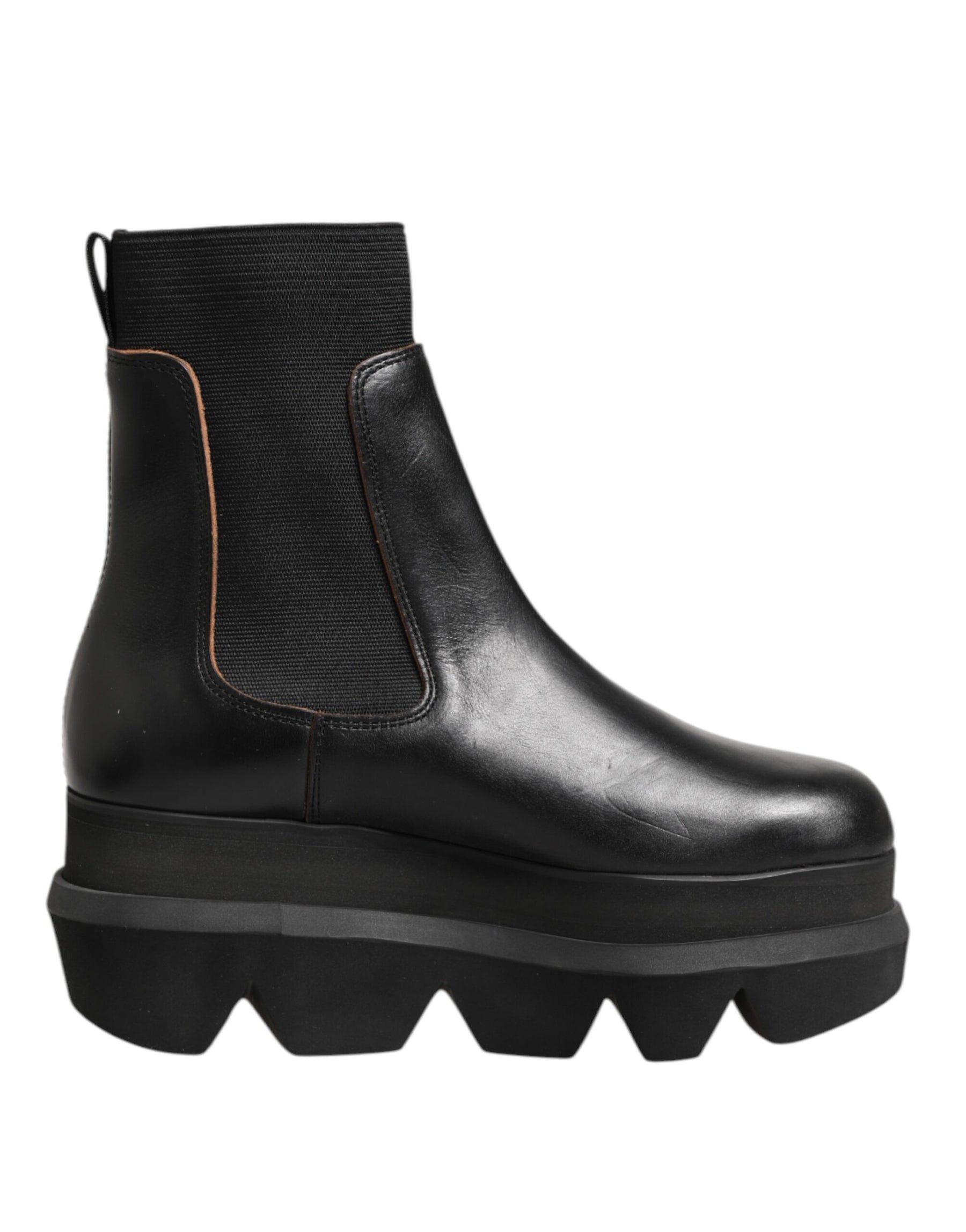 Sacai Black Chelsea Leather Pull On Women Ankle Boots Shoes | Regal Royce