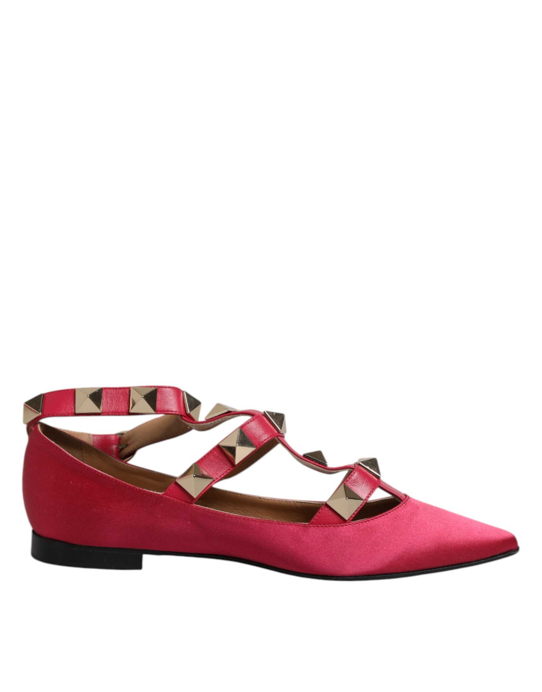 Prosperine Red Gold Studded Pointed Toe Ballet Flats Shoes | Regal Royce