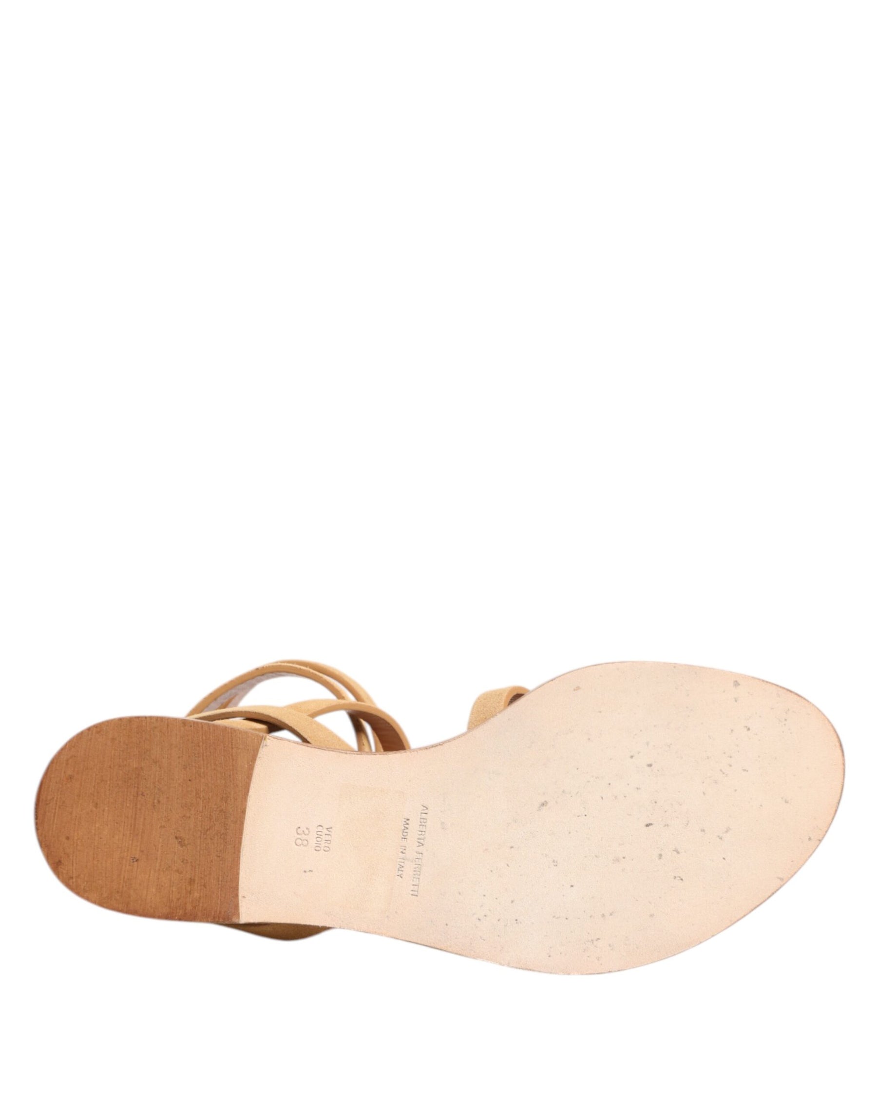 Alberta Ferretti Brown Flip Flops Zipper Ankle Strap Shoes | Regal Royce