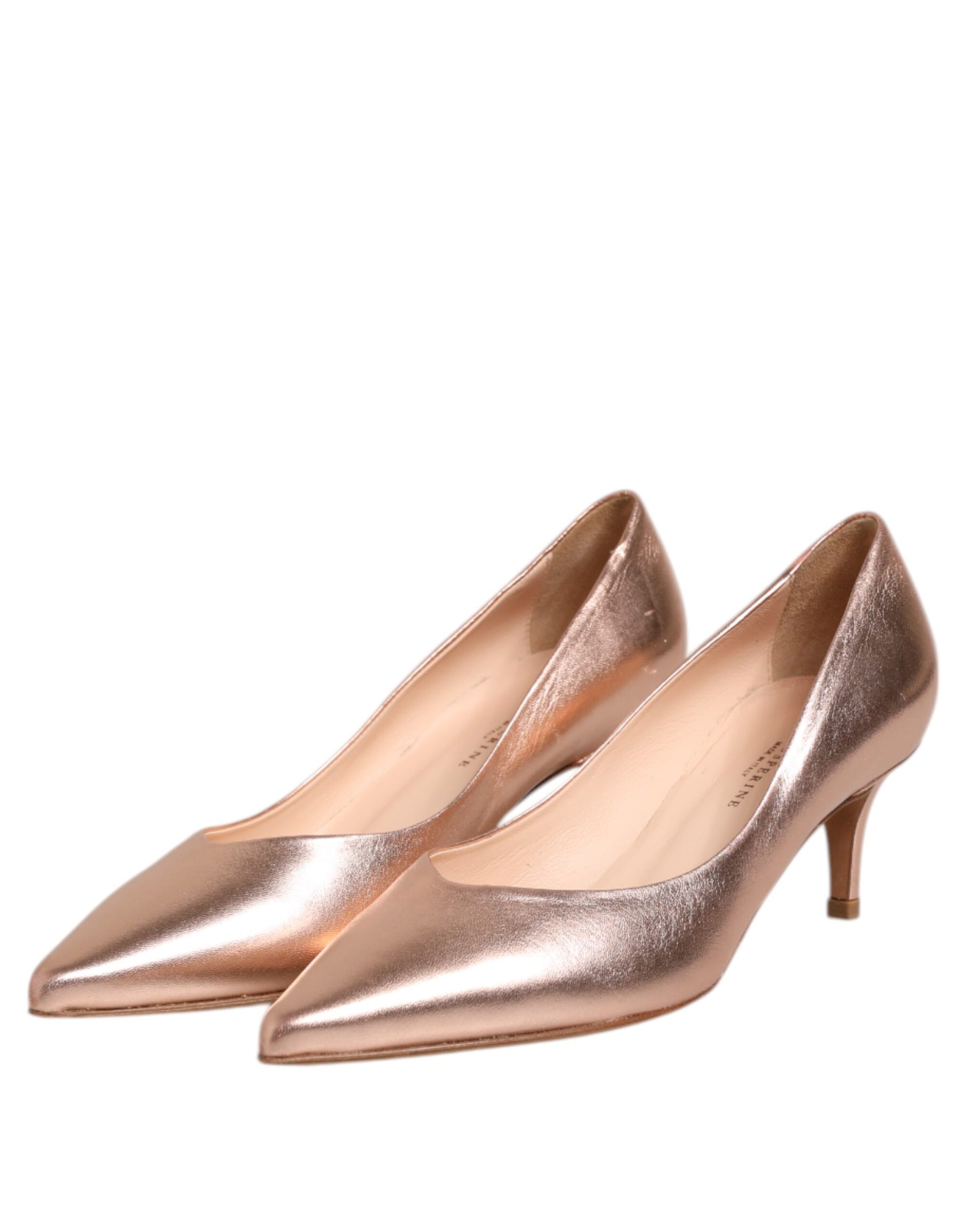 Prosperine Pink Leather Pumps Stiletto Heels Slip On Shoes | Regal Royce