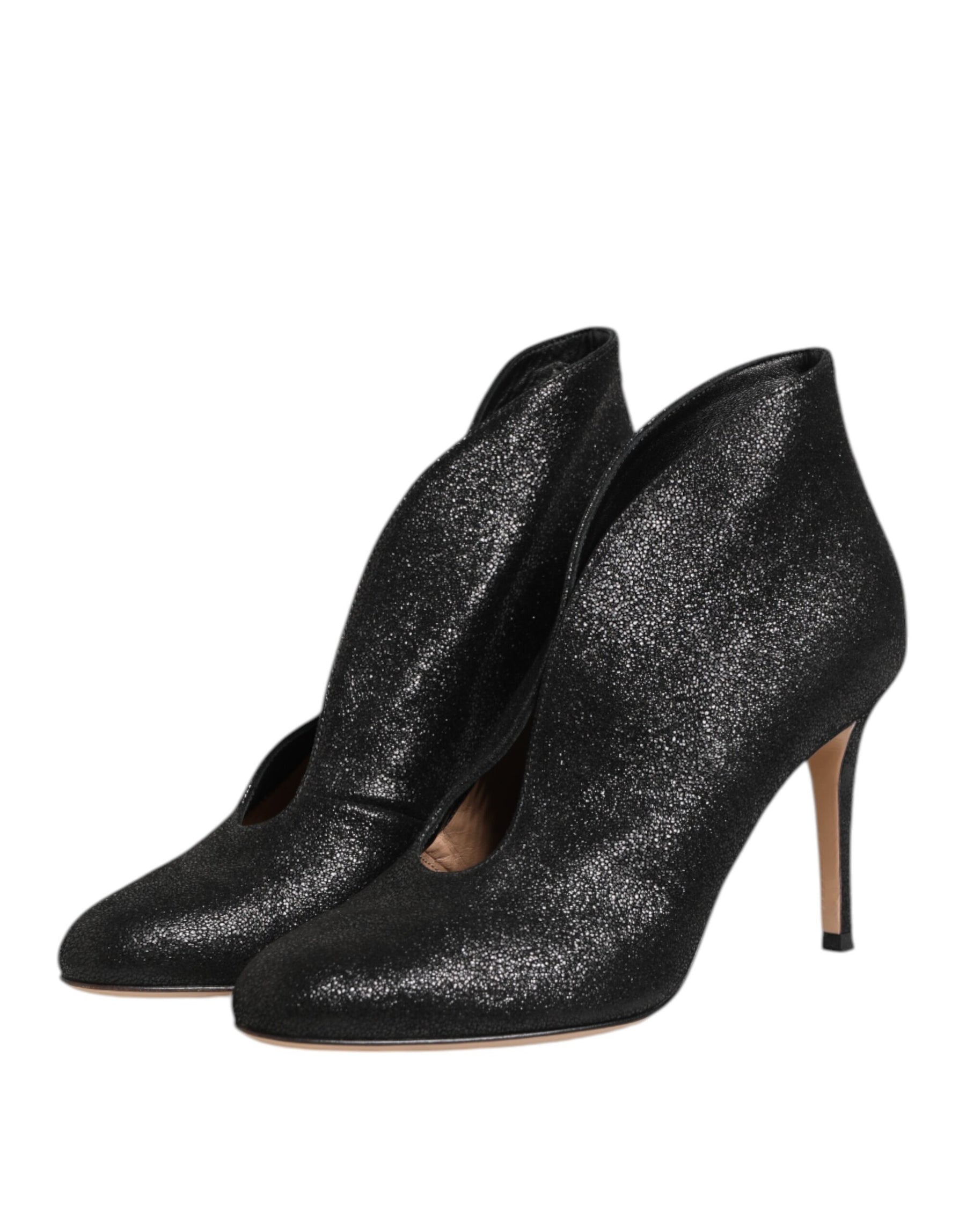 Gianvito Rossi Metallic Black Pump Stiletto Heels Shoes | Regal Royce