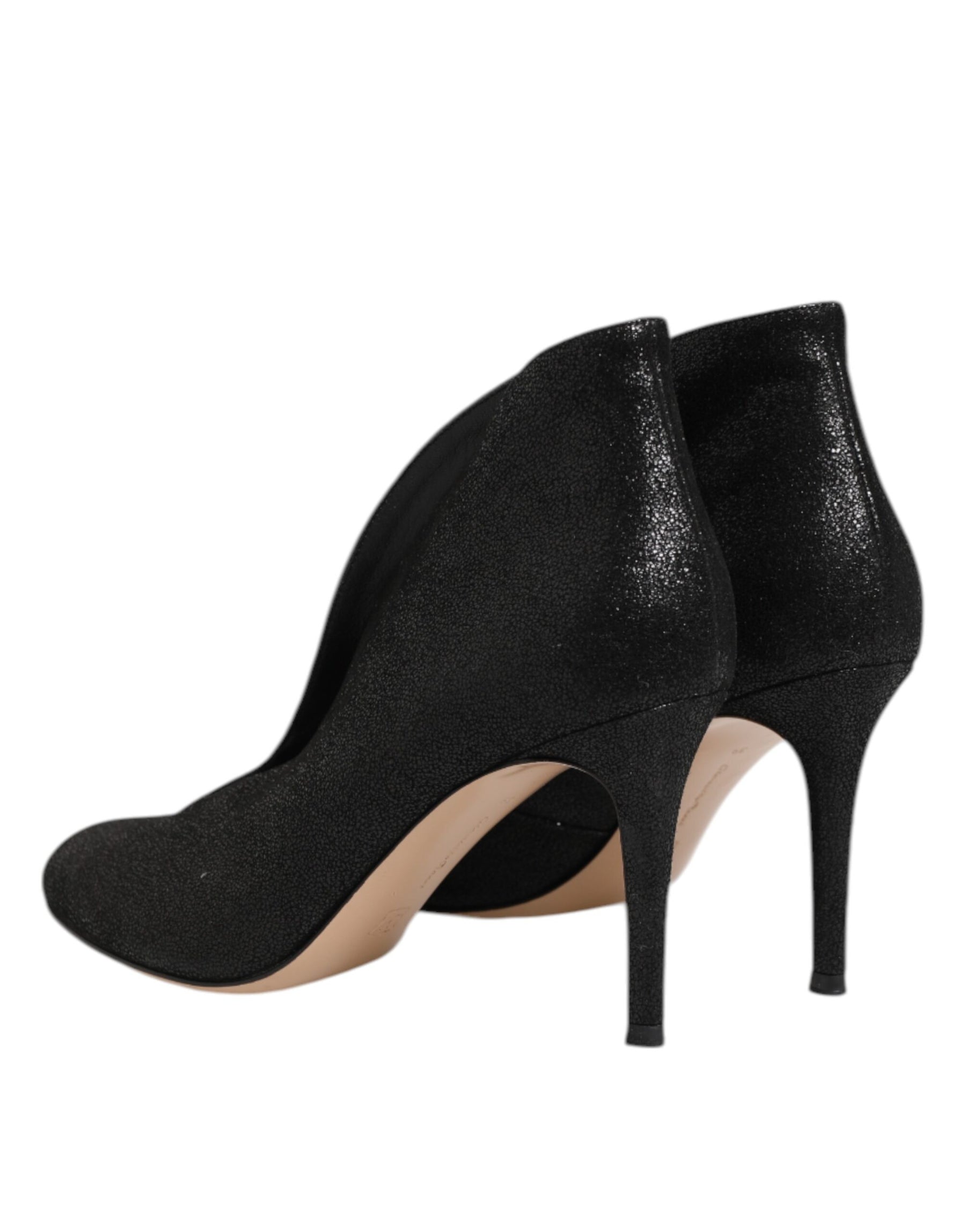Gianvito Rossi Metallic Black Pump Stiletto Heels Shoes | Regal Royce