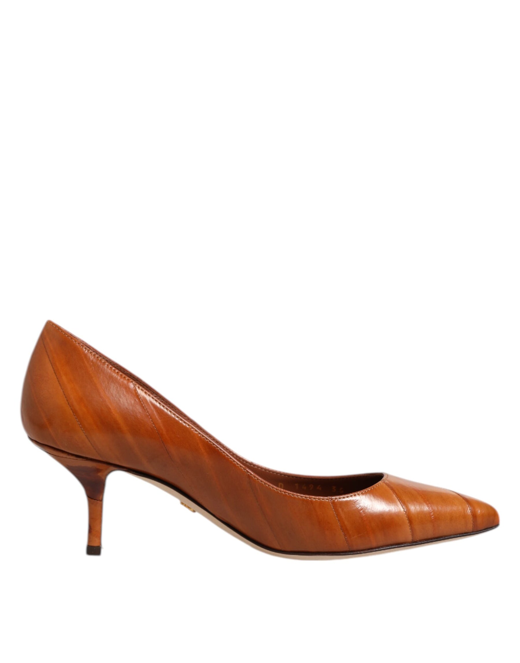 Dolce & Gabbana Brown Leather Stiletto Heel Pumps Shoes | Regal Royce