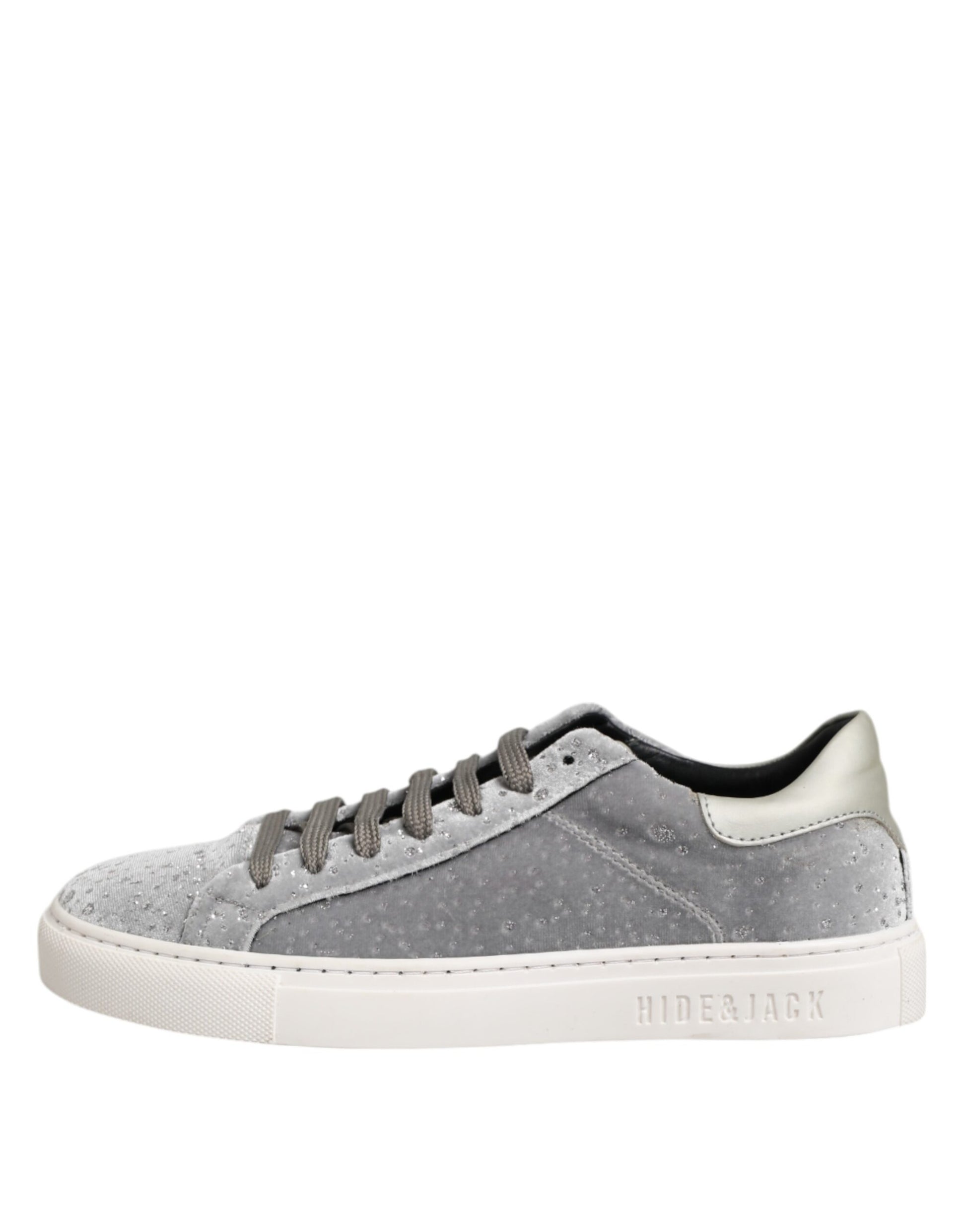 HIDE & JACK Gray Suede Low Top Lace Up Sneakers Shoes
