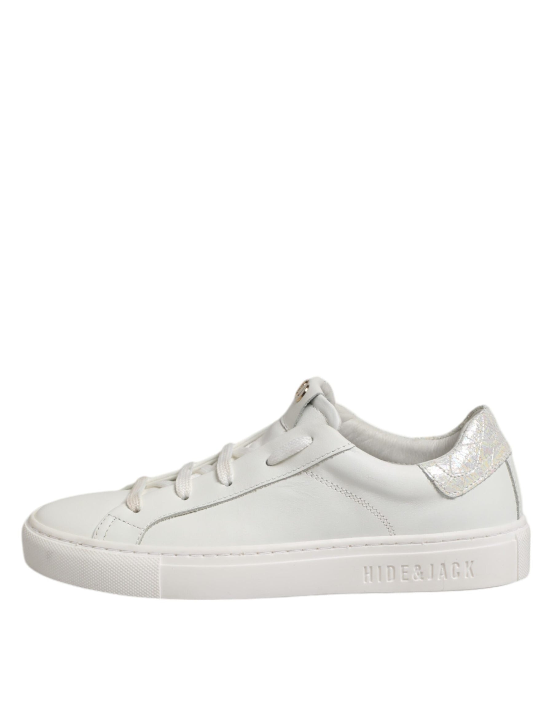 HIDE & JACK White Leather Low Top Lace Up Sneakers Shoes | Regal Royce