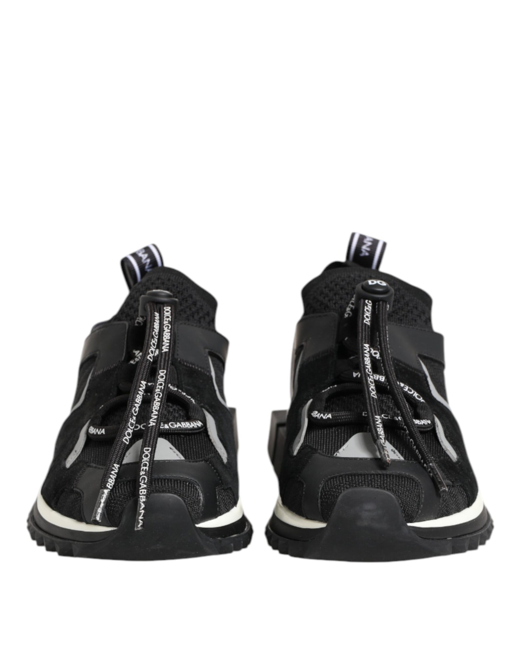 Dolce & Gabbana Black White Logo Sorrento Sneakers Shoes | Regal Royce