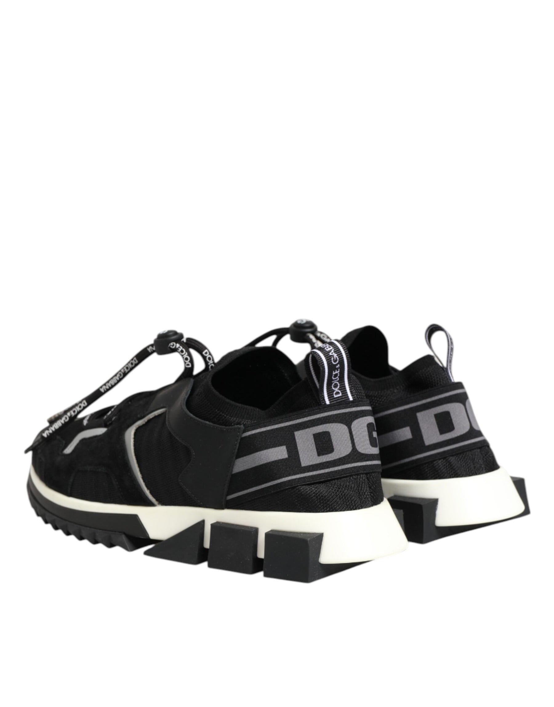 Dolce & Gabbana Black White Logo Sorrento Sneakers Shoes | Regal Royce