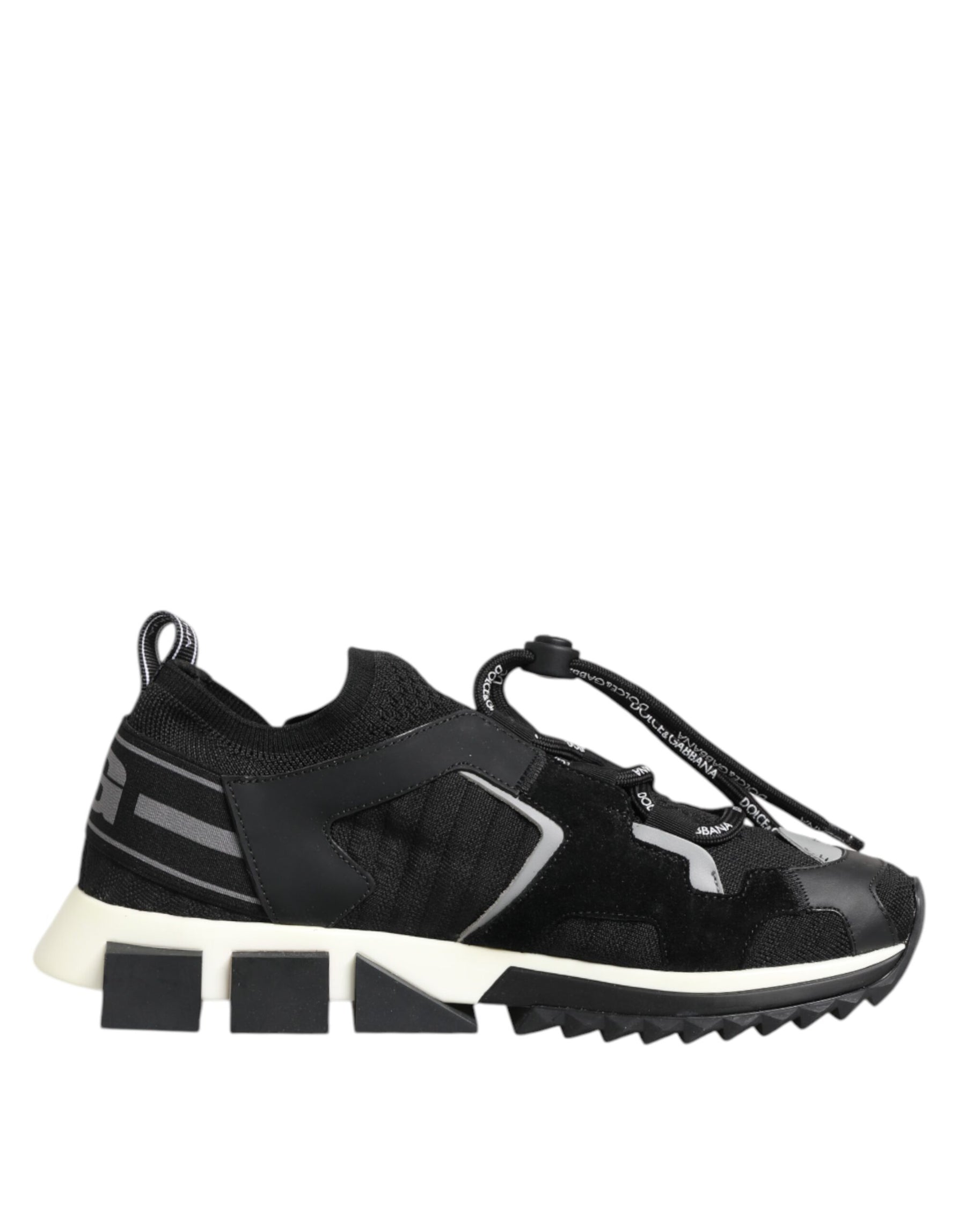 Dolce & Gabbana Black White Logo Sorrento Sneakers Shoes | Regal Royce