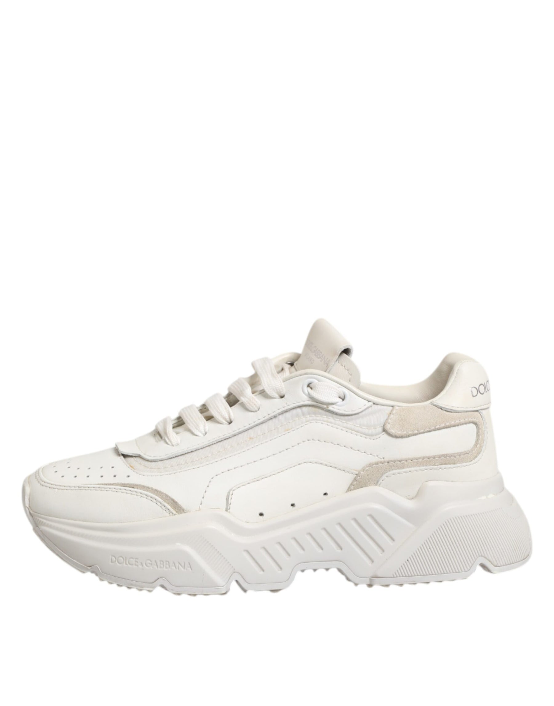 Dolce & Gabbana White DAYMASTER Calf Leather Sneakers Shoes | Regal Royce