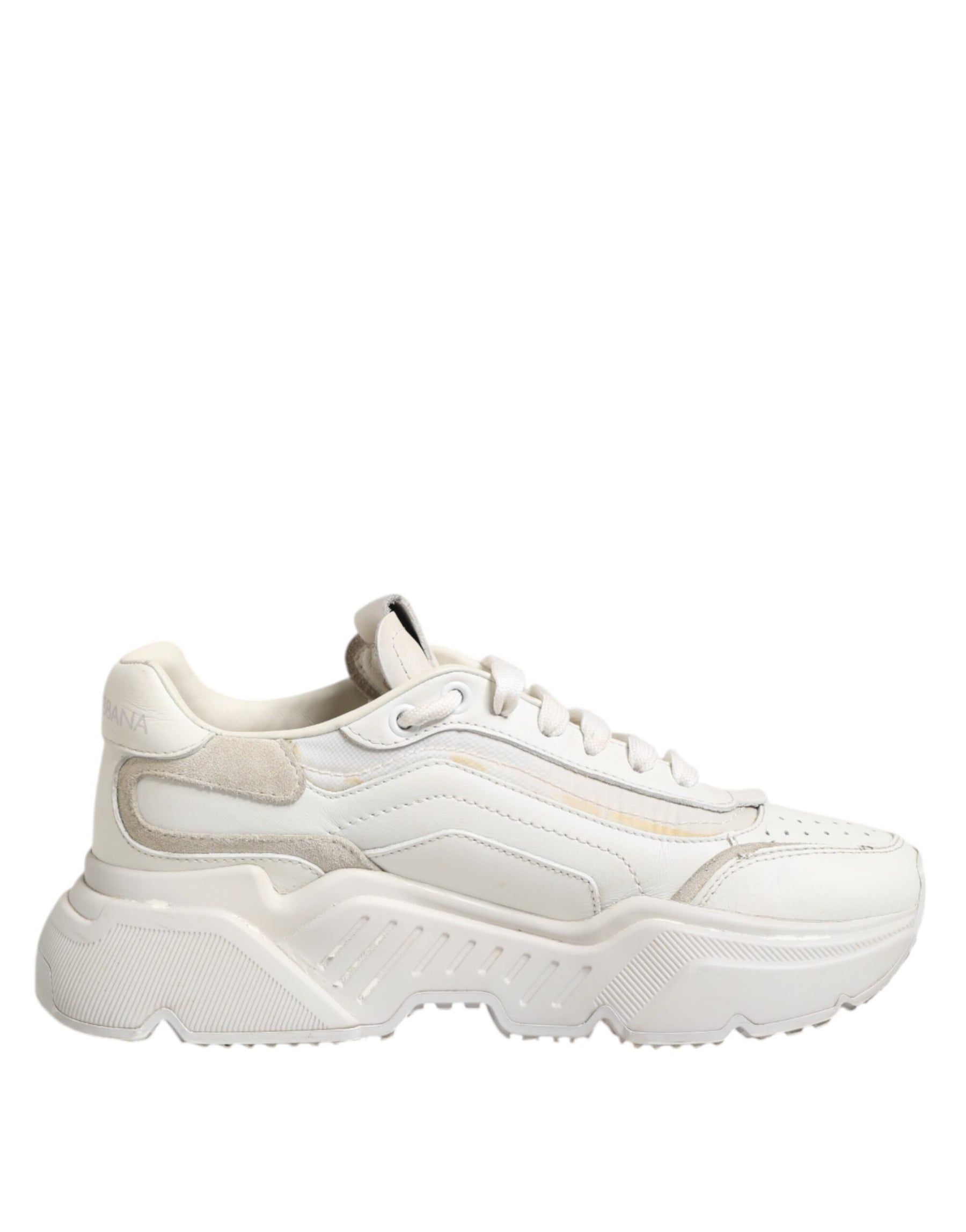 Dolce & Gabbana White DAYMASTER Calf Leather Sneakers Shoes | Regal Royce