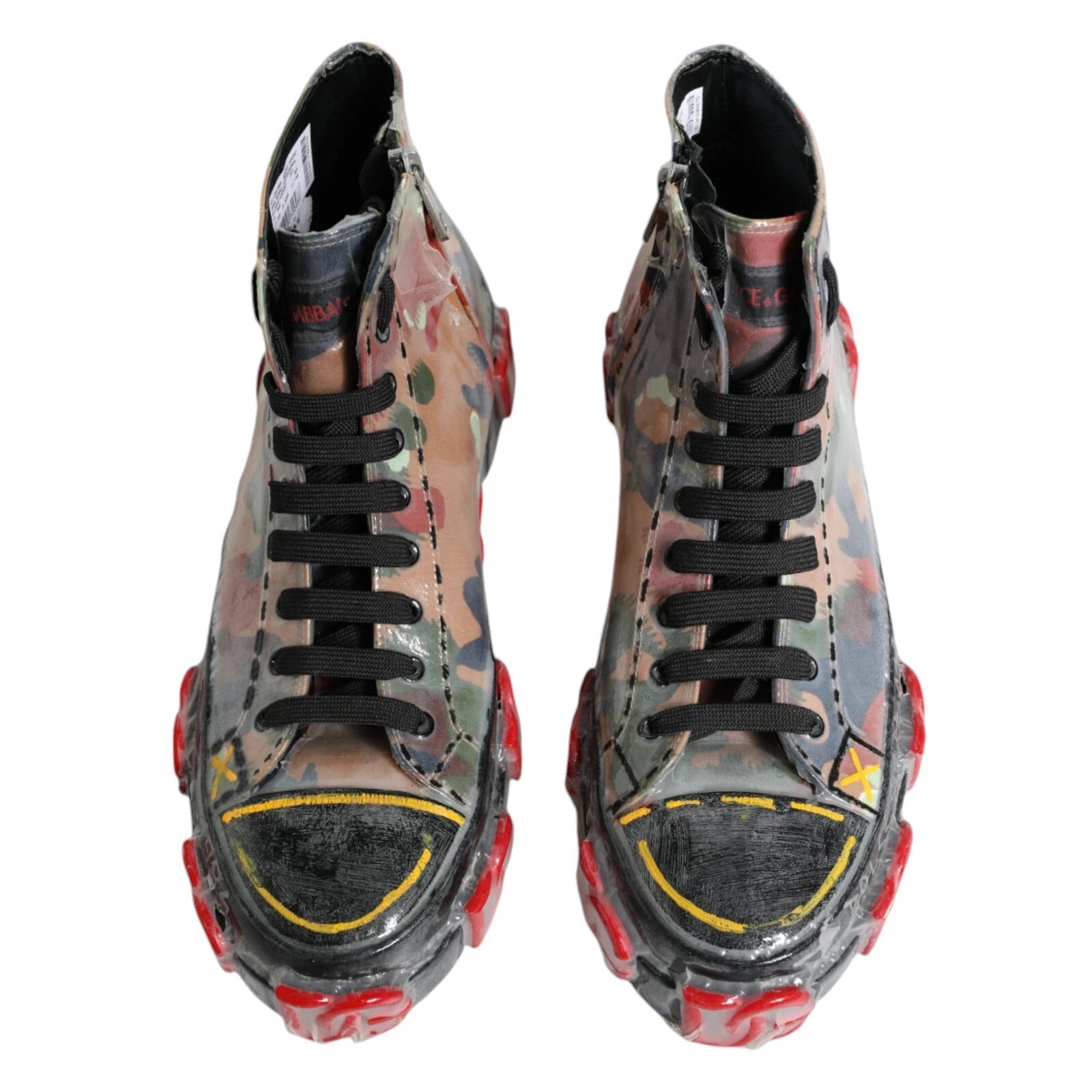 Dolce & Gabbana Multicolor Camouflage High Top Sneakers Shoes | Regal Royce