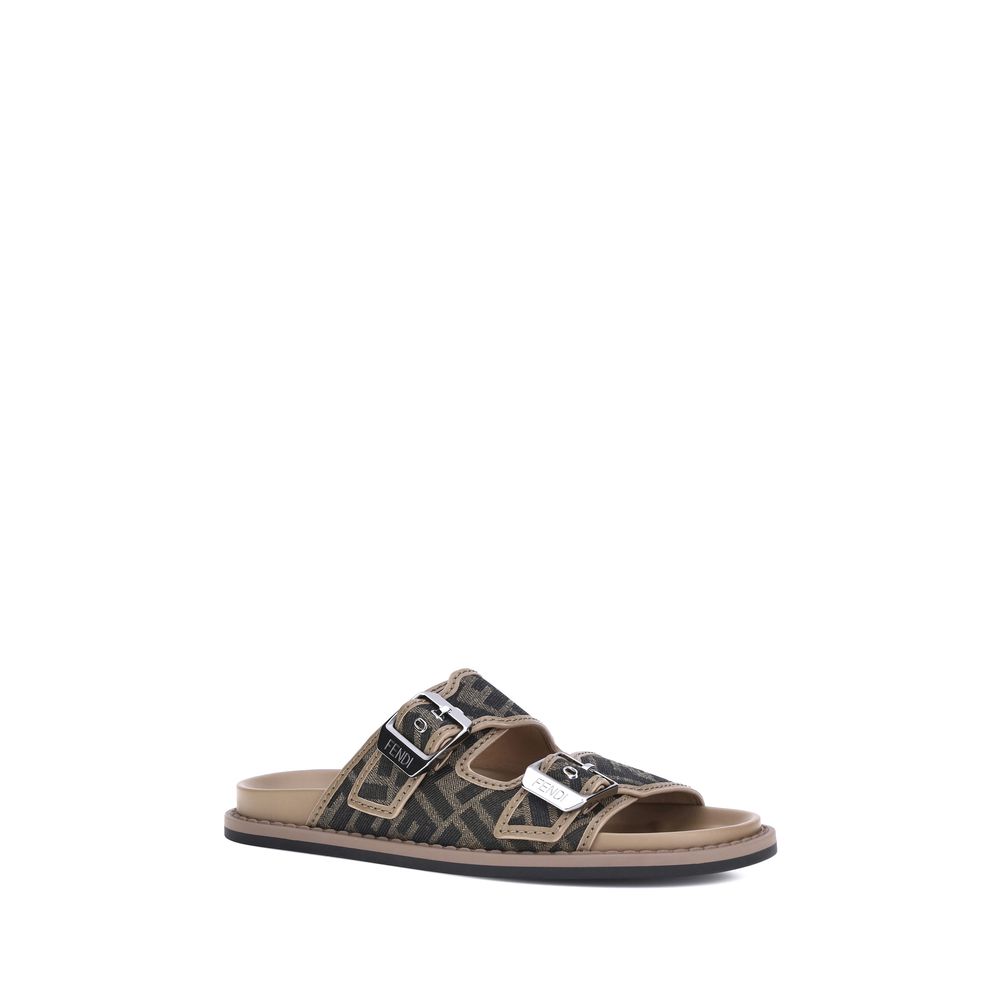 Fendi Brown Calf Leather Bos Taurus Sandals | Regal Royce