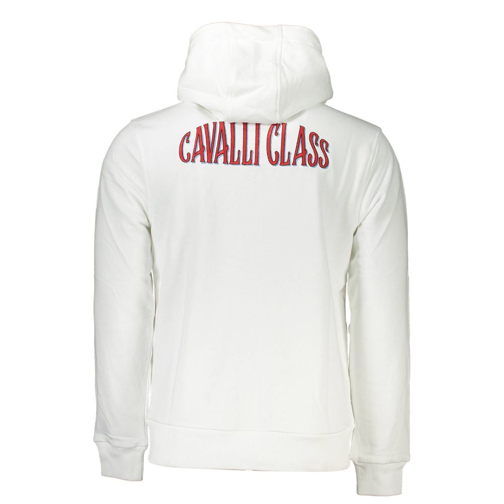Cavalli Class White Cotton Men's Hooded Sweater | Regal Royce