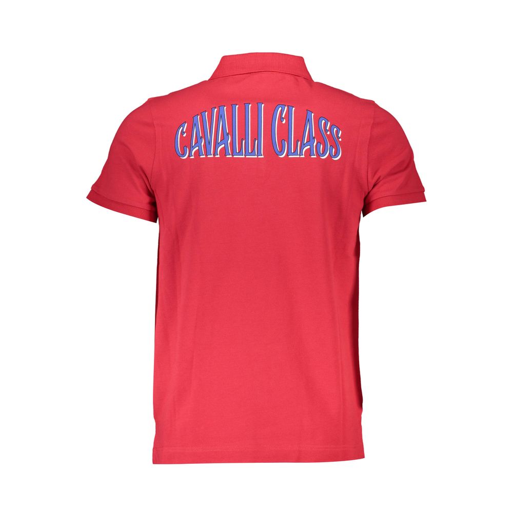 Cavalli Class Rosso Cotton Mens Polo Shirt | Regal Royce