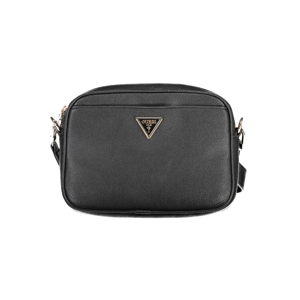 Guess Jeans Black Polyurethane Women Shoulder Bag | Regal Royce