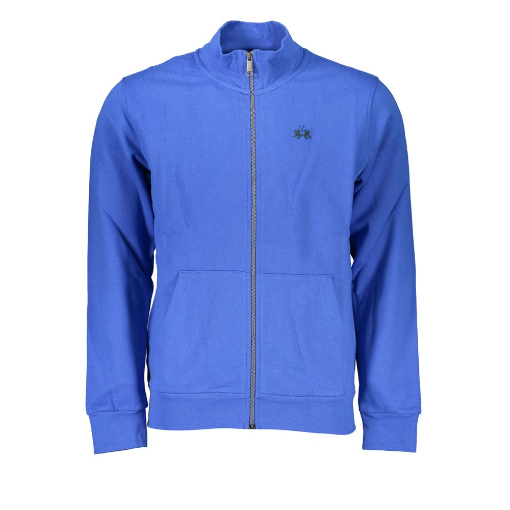 La Martina Blue Cotton Men Sweatshirt | Regal Royce