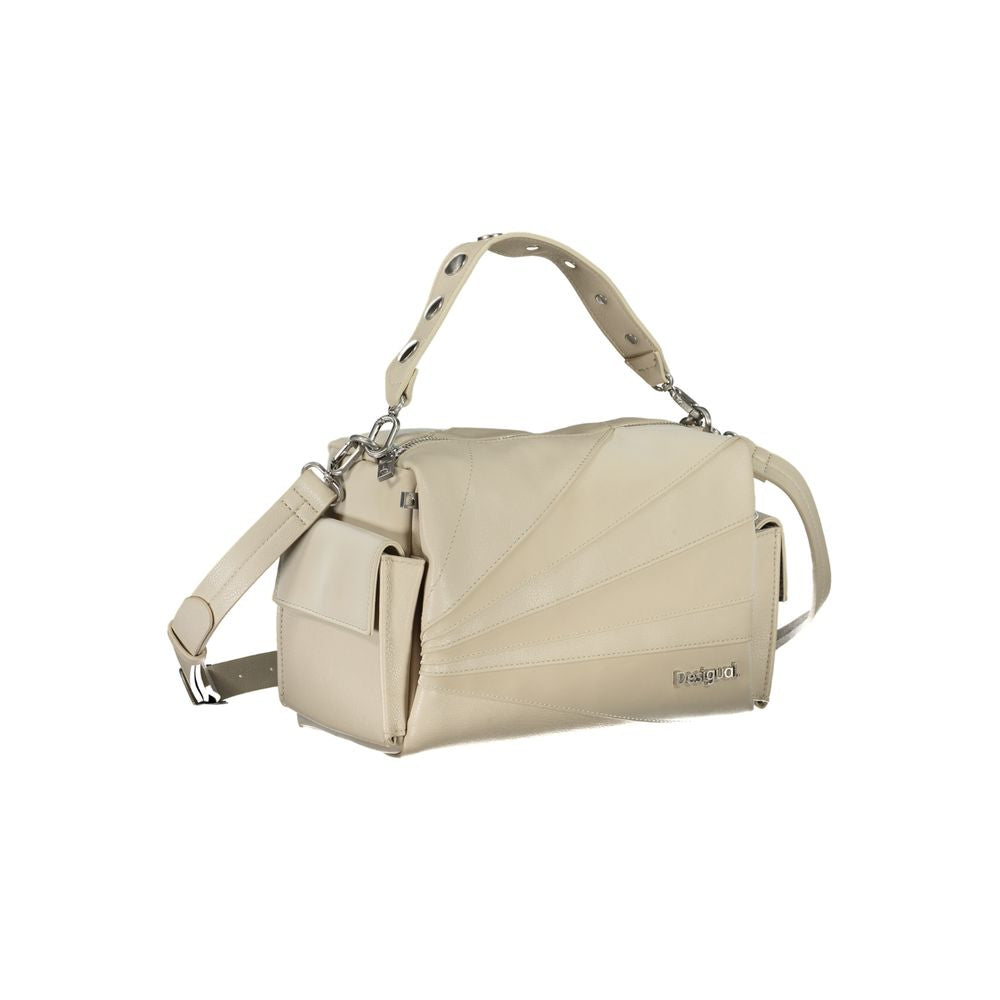 Desigual Beige Polyurethane Women Handbag | Regal Royce