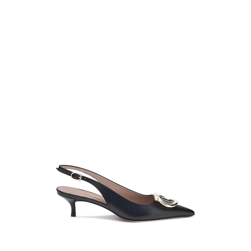 Ferragamo Black Calf Leather Bos Taurus High Heel Pumps | Regal Royce