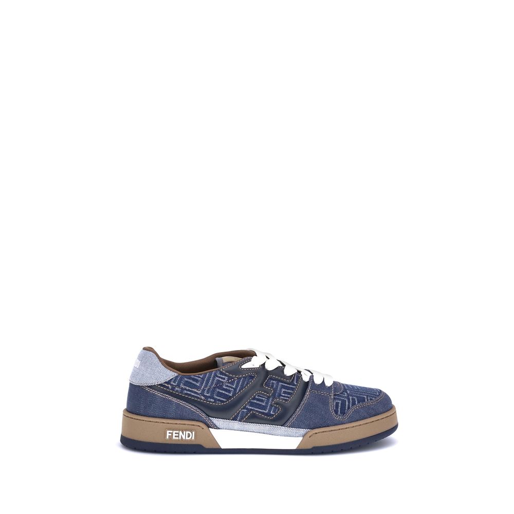Fendi Blue Cotton Low Top Sneakers | Regal Royce