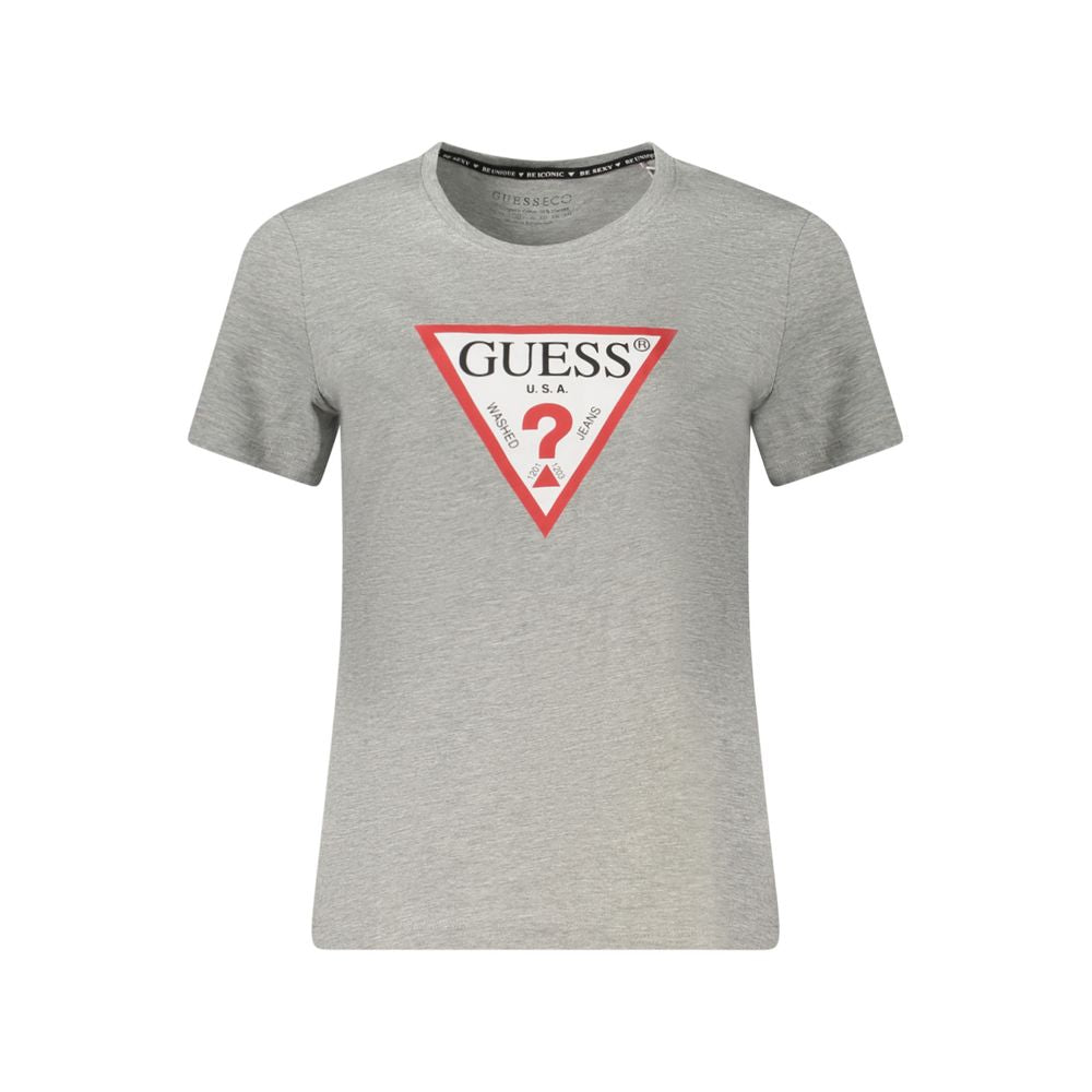 Guess Jeans Grey Organic Cotton Women T-Shirt | Regal Royce