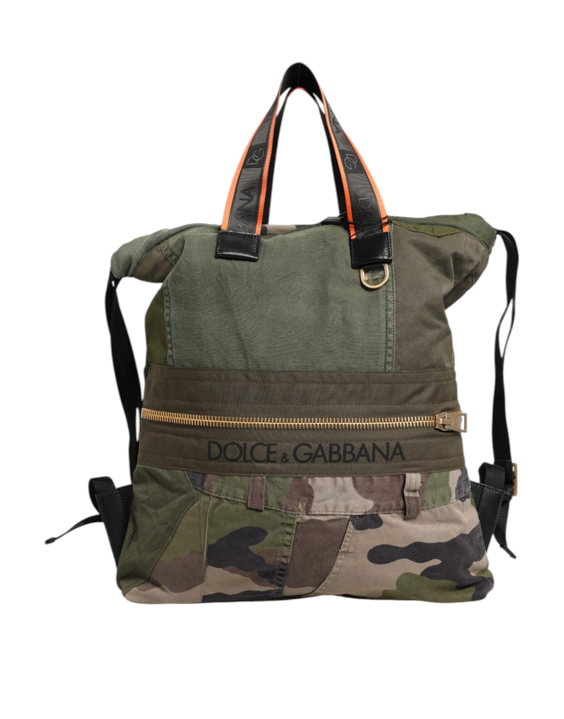 Dolce & Gabbana Military Green Patchwork Rucksack Backpack Bag | Regal Royce