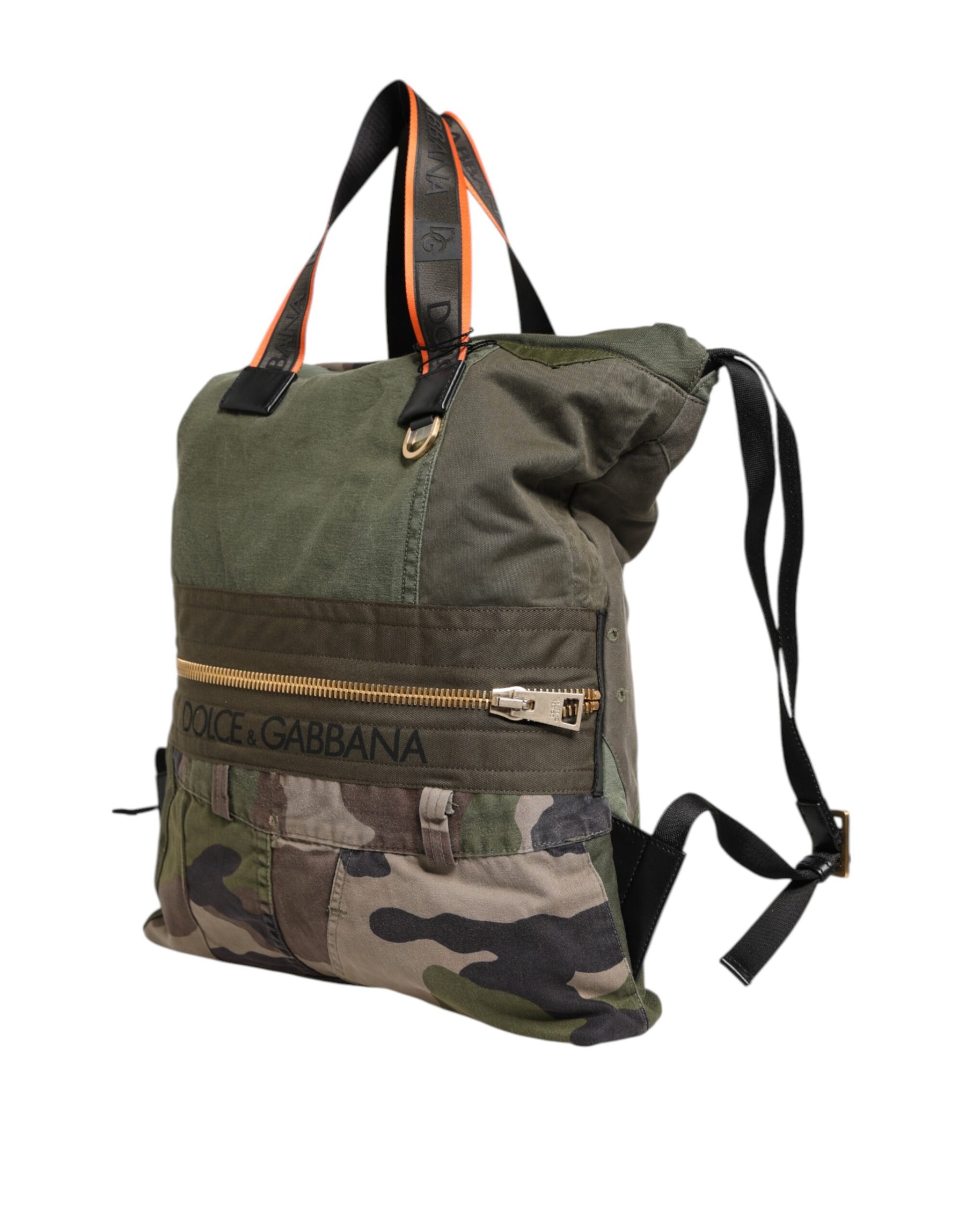Dolce & Gabbana Military Green Patchwork Rucksack Backpack Bag | Regal Royce