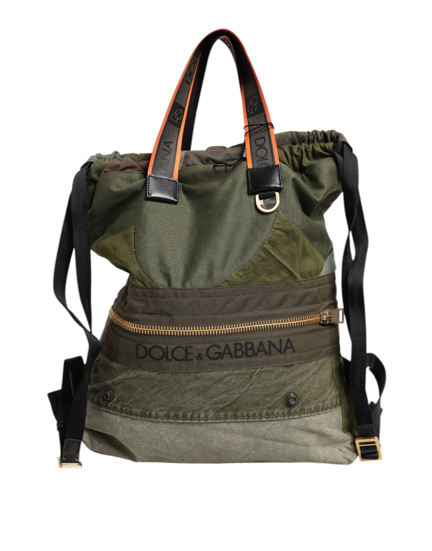 Dolce & Gabbana Military Green Patchwork Rucksack Backpack Bag | Regal Royce