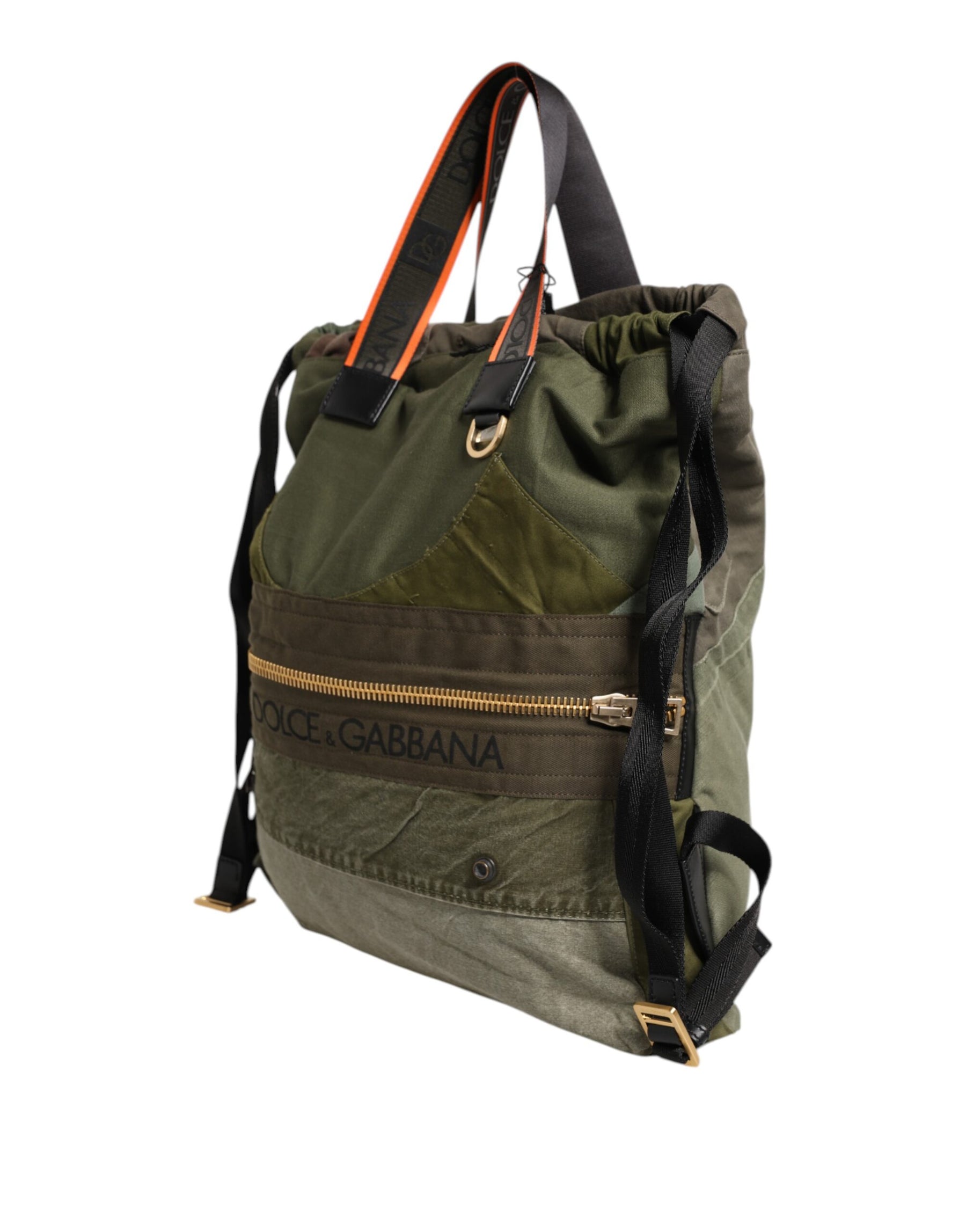 Dolce & Gabbana Military Green Patchwork Rucksack Backpack Bag | Regal Royce