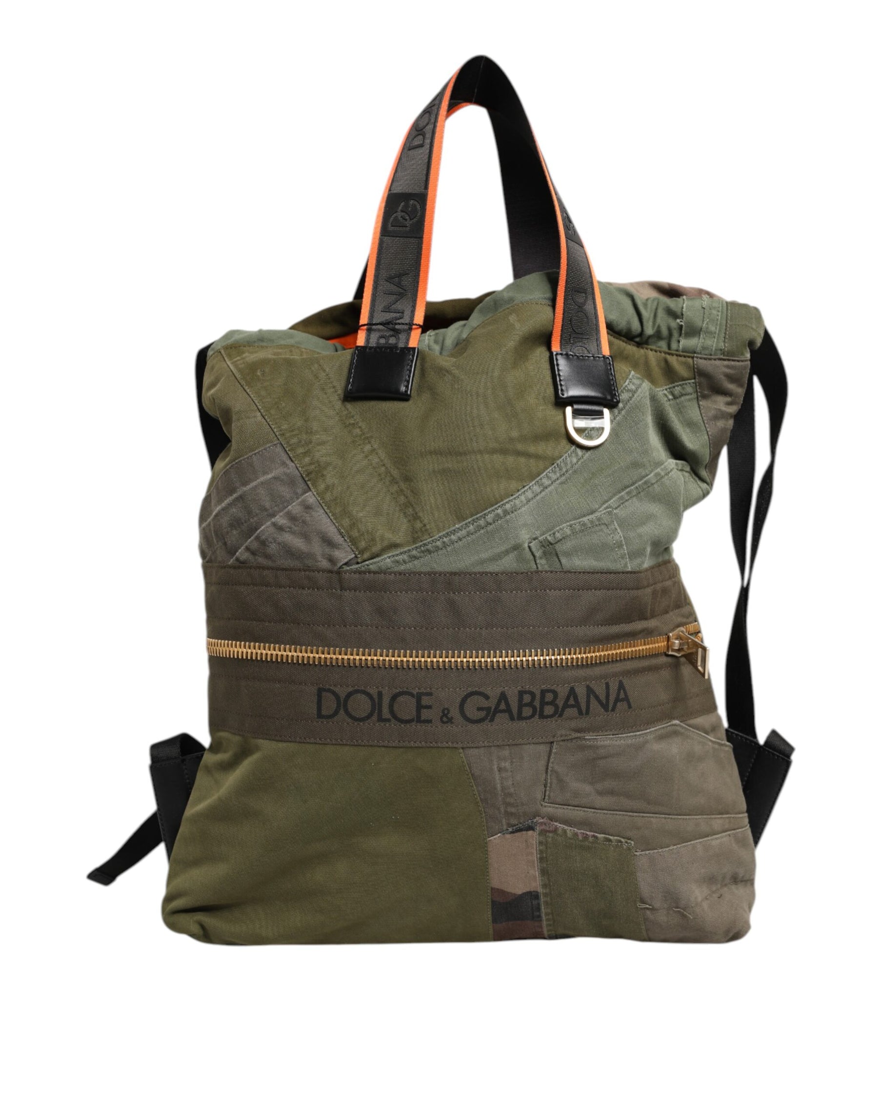 Dolce & Gabbana Military Green Patchwork Rucksack Backpack Bag | Regal Royce