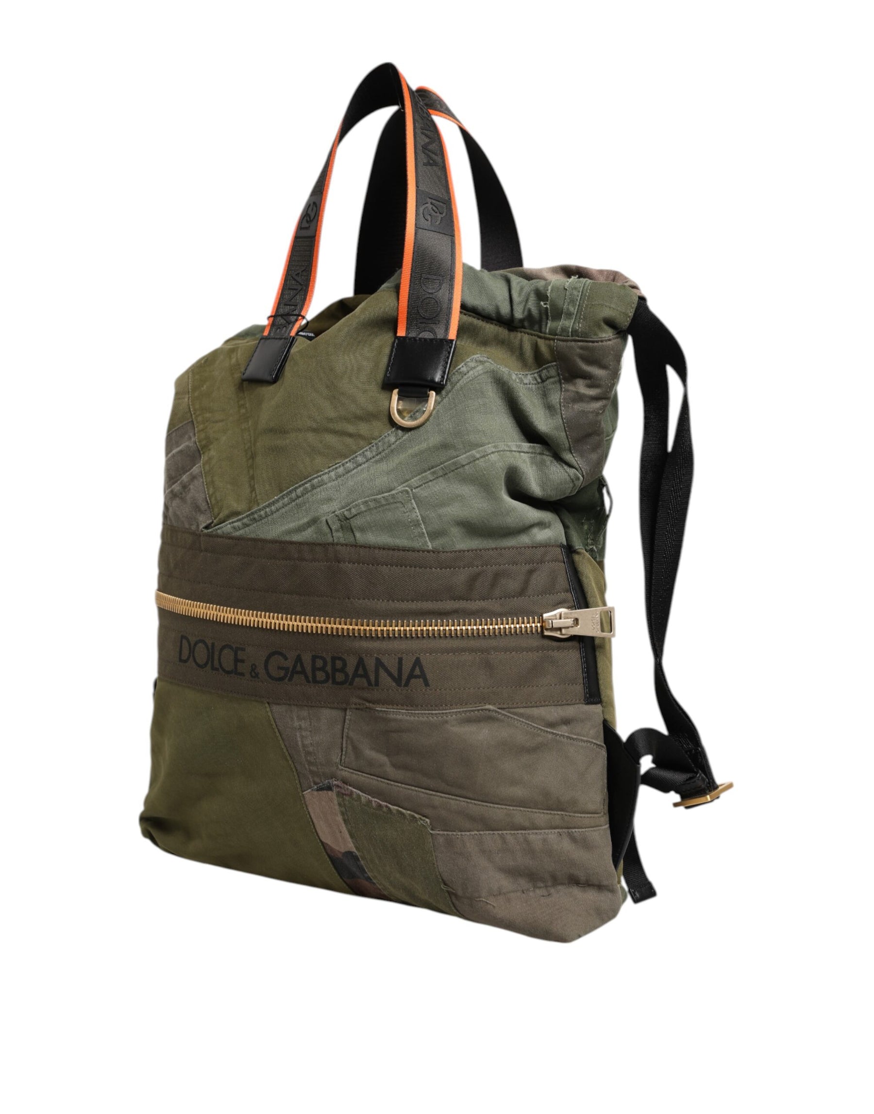 Dolce & Gabbana Military Green Patchwork Rucksack Backpack Bag | Regal Royce