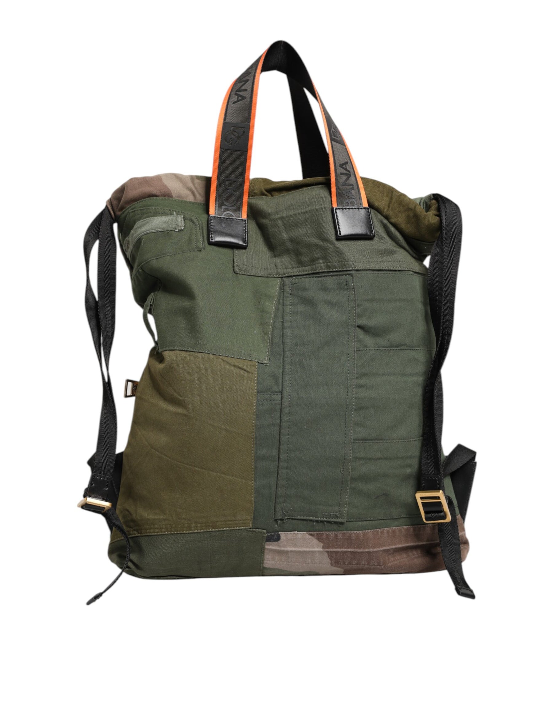 Dolce & Gabbana Military Green Patchwork Rucksack Backpack Bag | Regal Royce